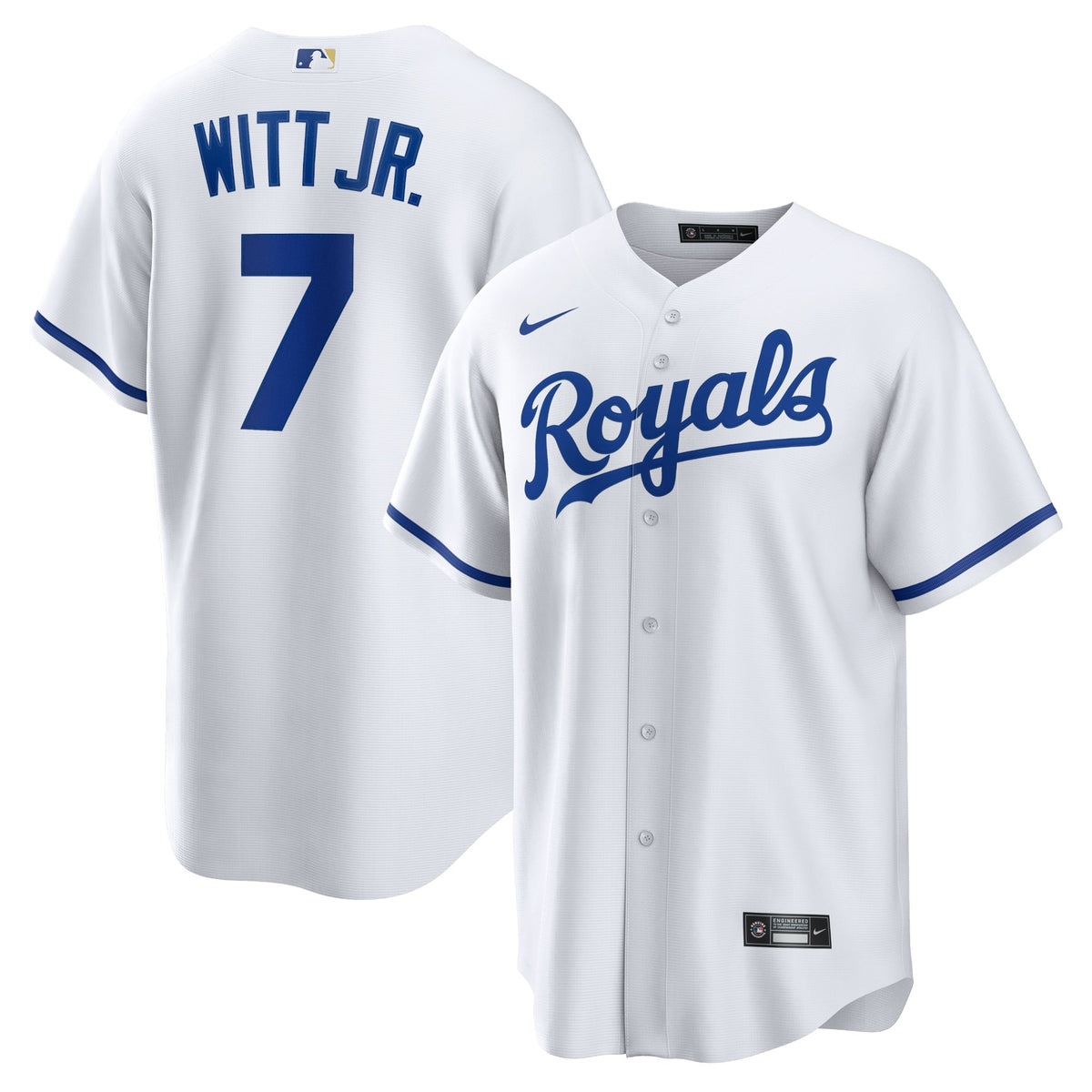 Men's Kansas City Royals Bobby Witt Jr. Nike White Home Replica Player Jersey - 2