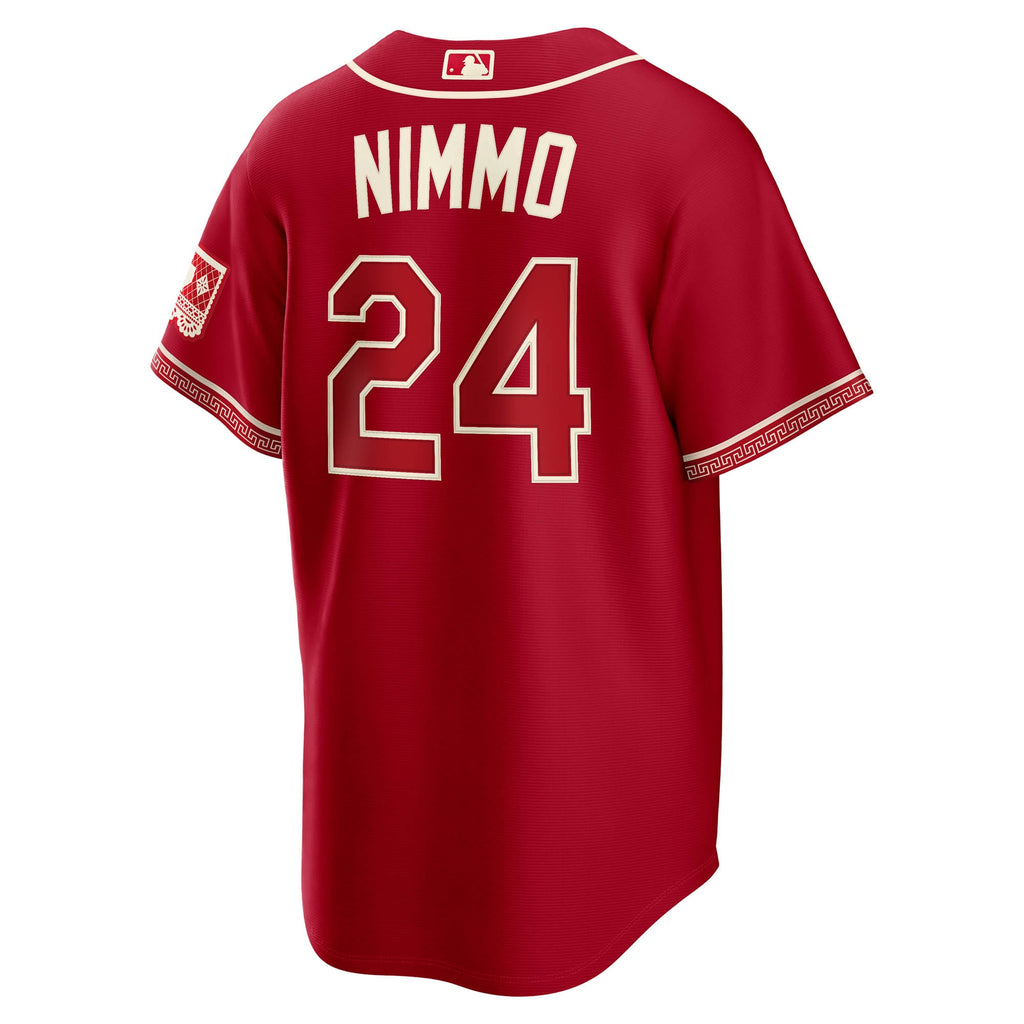 Men's Texas Rangers Brandon Nimmo Nike Red 2026 City Connect Stadium Jersey - 4
