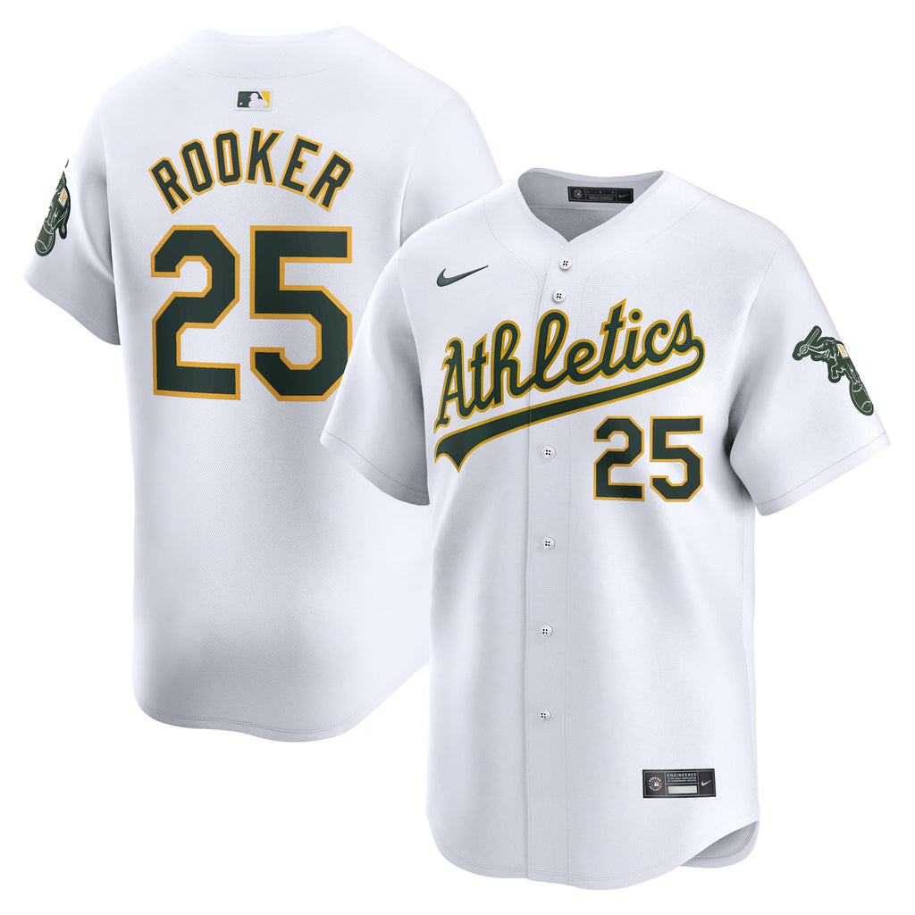 Men's Athletics Brent Rooker Nike White Home Limited Player Jersey - 2