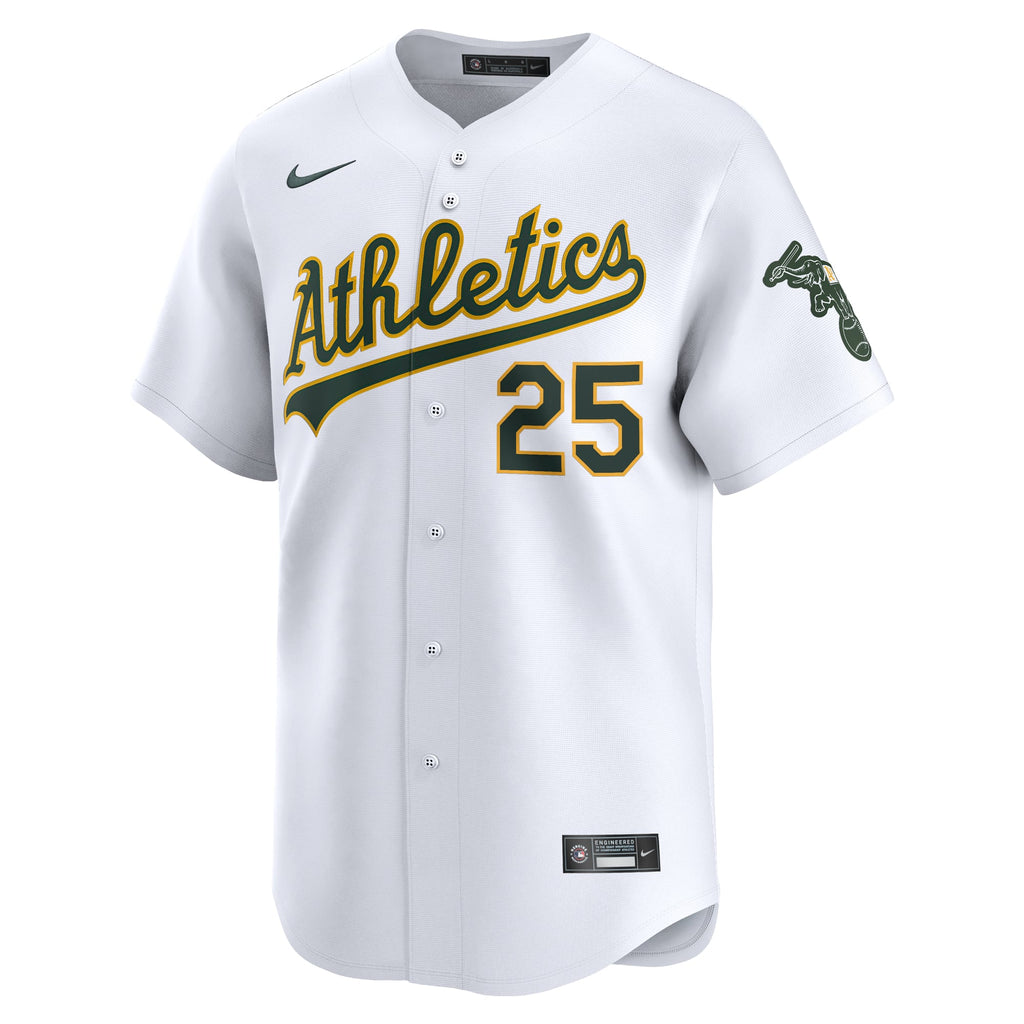 Men's Athletics Brent Rooker Nike White Home Limited Player Jersey - 3
