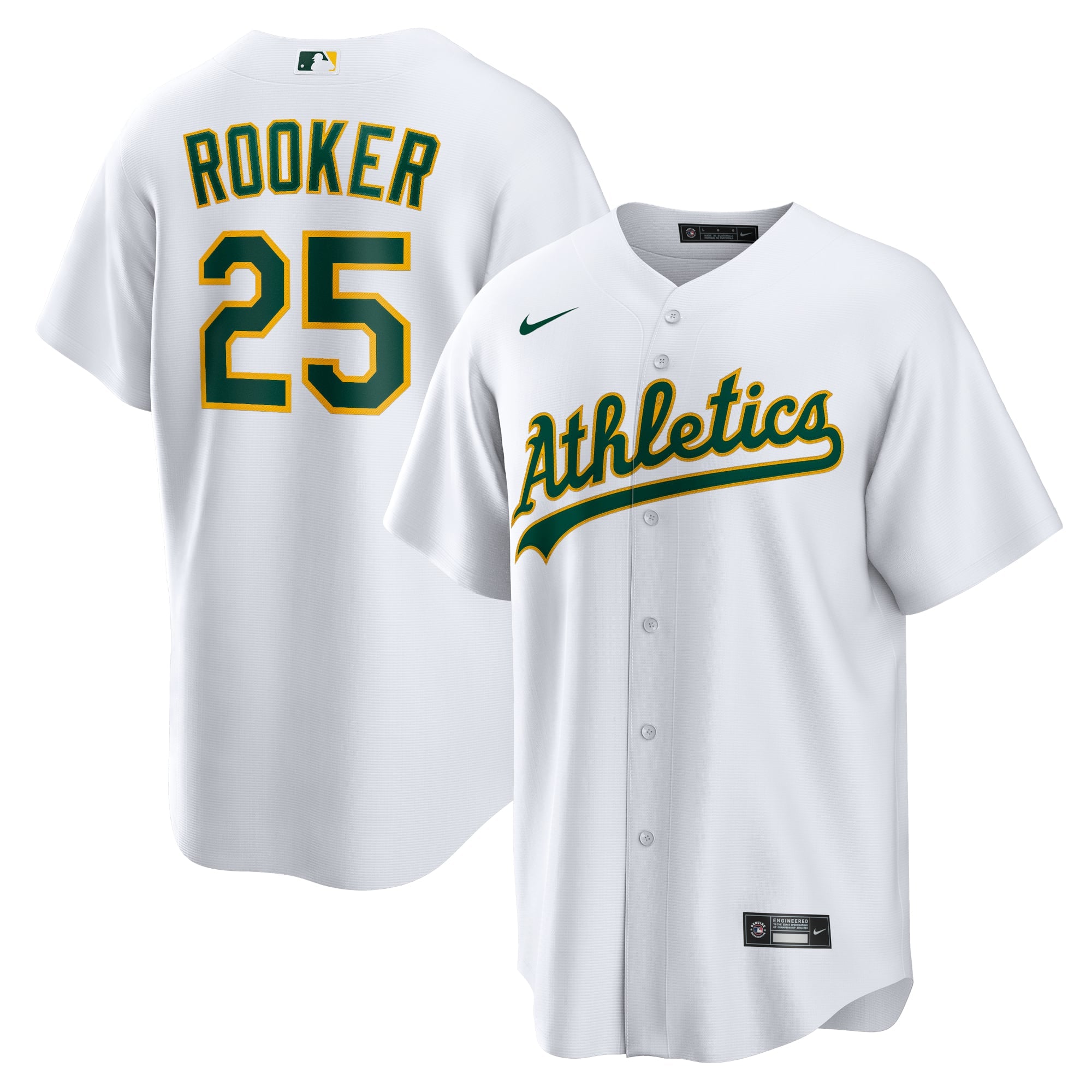 Men's Athletics Brent Rooker Nike White Home Replica Jersey - 2
