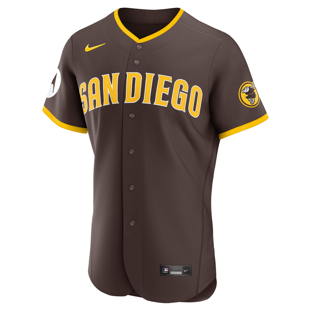 Men's San Diego Padres Nike Brown Road Sponsor Patch Authentic Jersey - 3