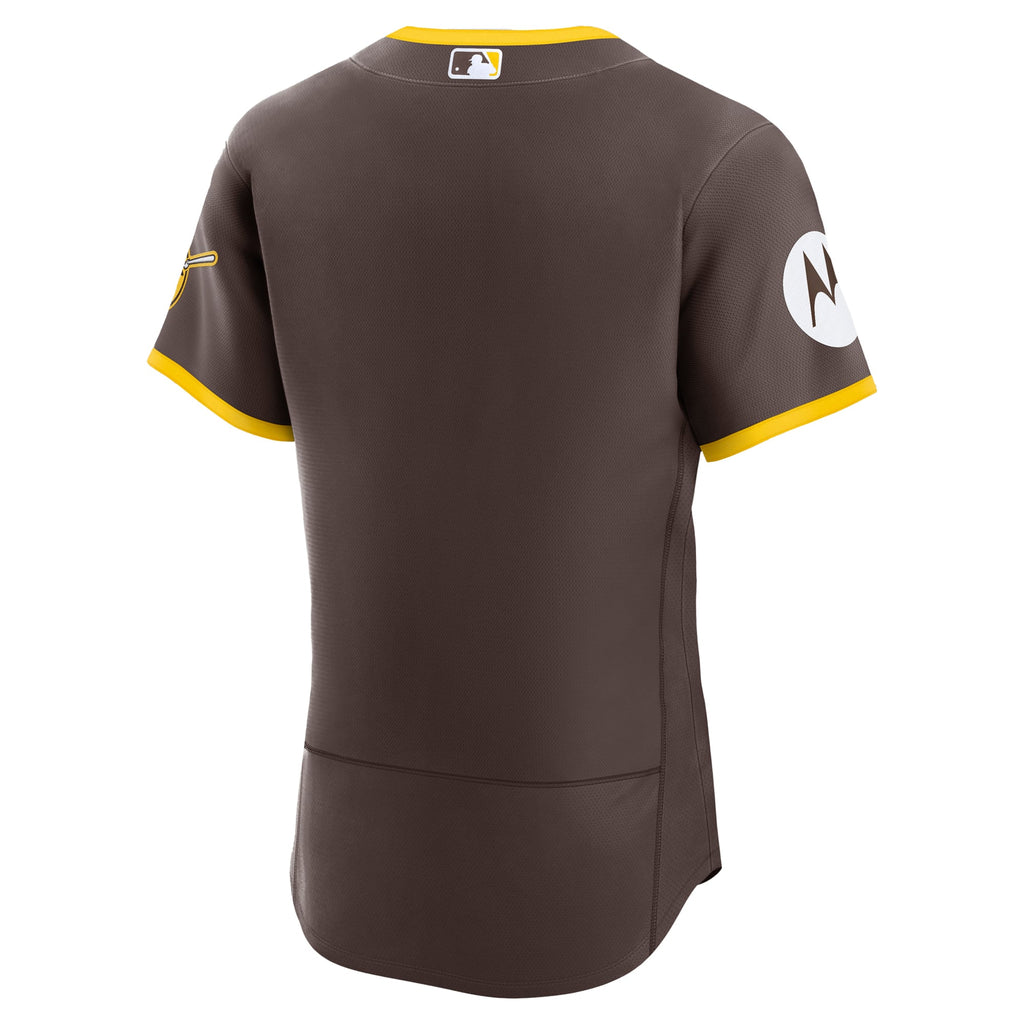 Men's San Diego Padres Nike Brown Road Sponsor Patch Authentic Jersey - 4