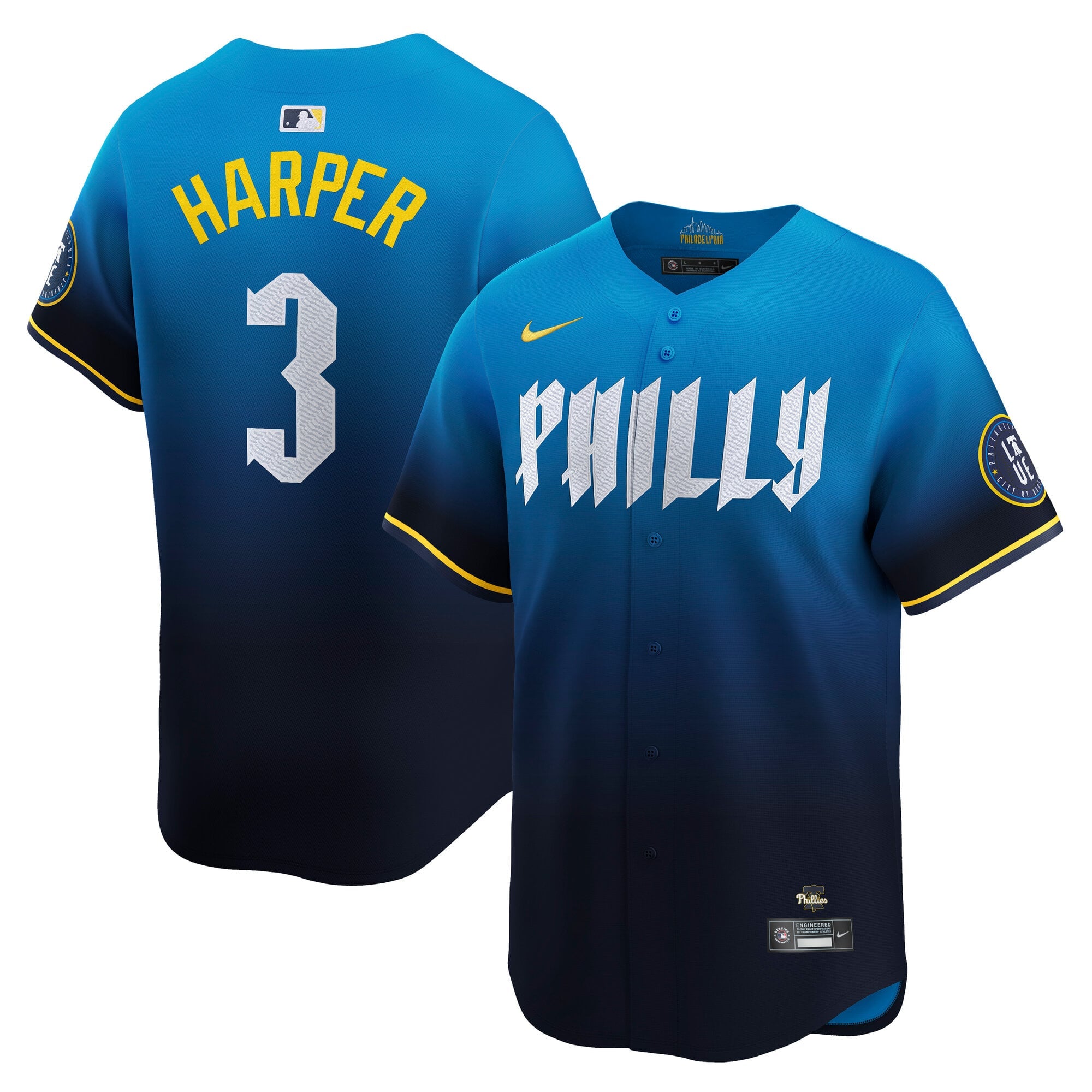 Men's Philadelphia Phillies Bryce Harper Nike Blue City Connect Limited Player Jersey - 2