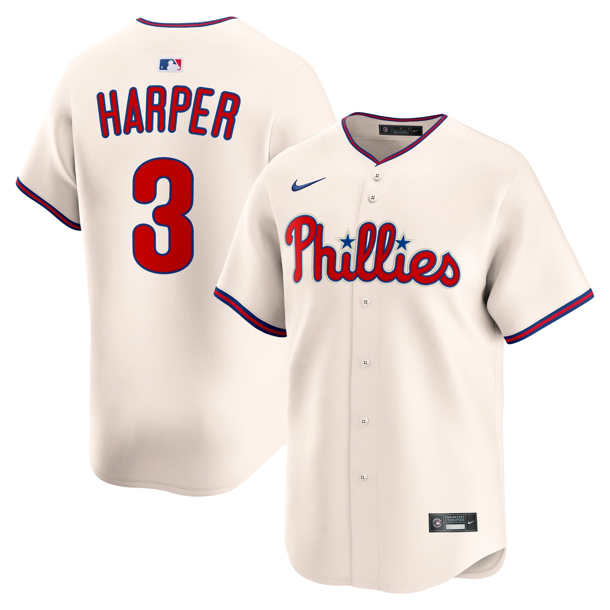 Men's Philadelphia Phillies Bryce Harper Nike Cream Alternate Limited Jersey - 2