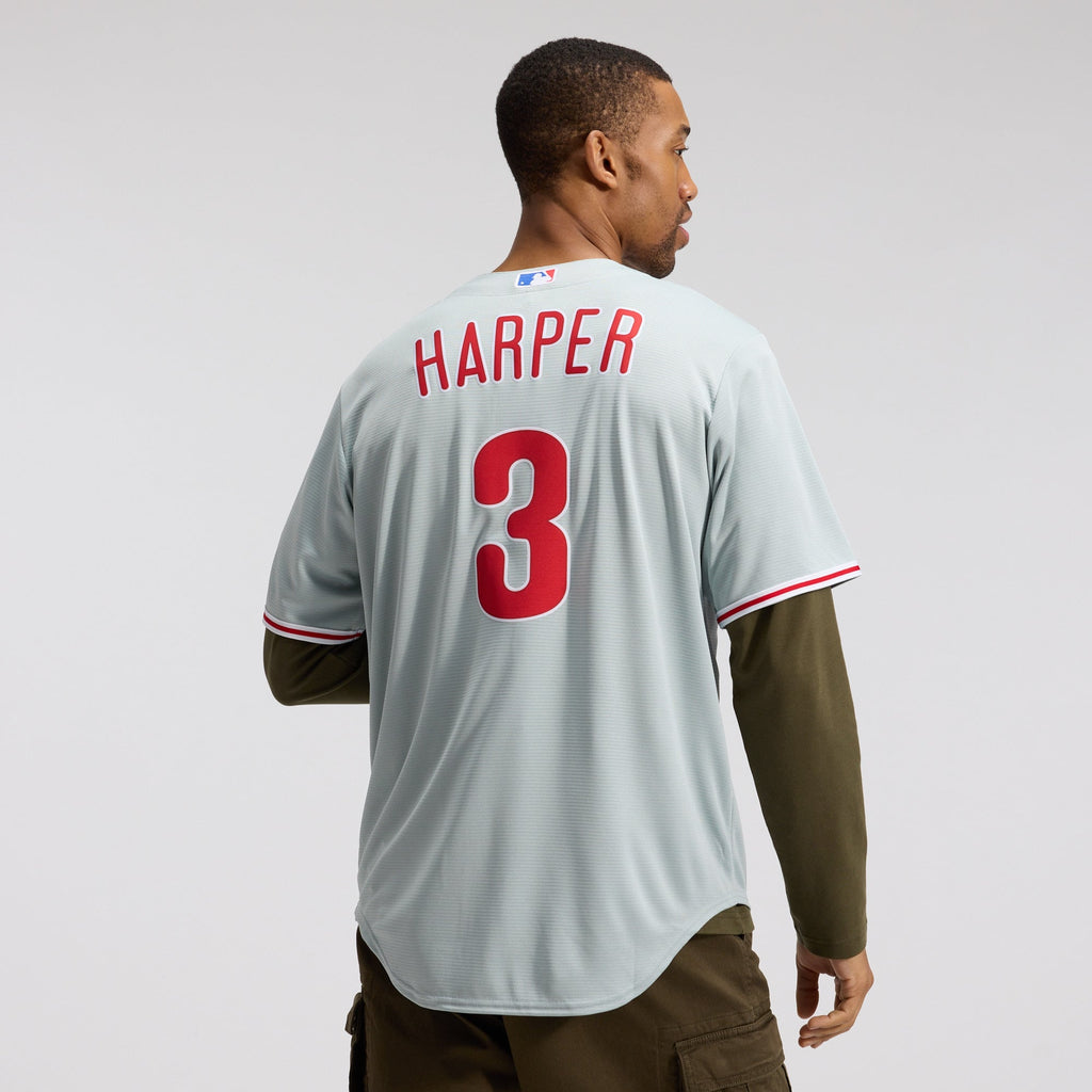 Men's Philadelphia Phillies Bryce Harper Nike Gray Road Replica Jersey - 4