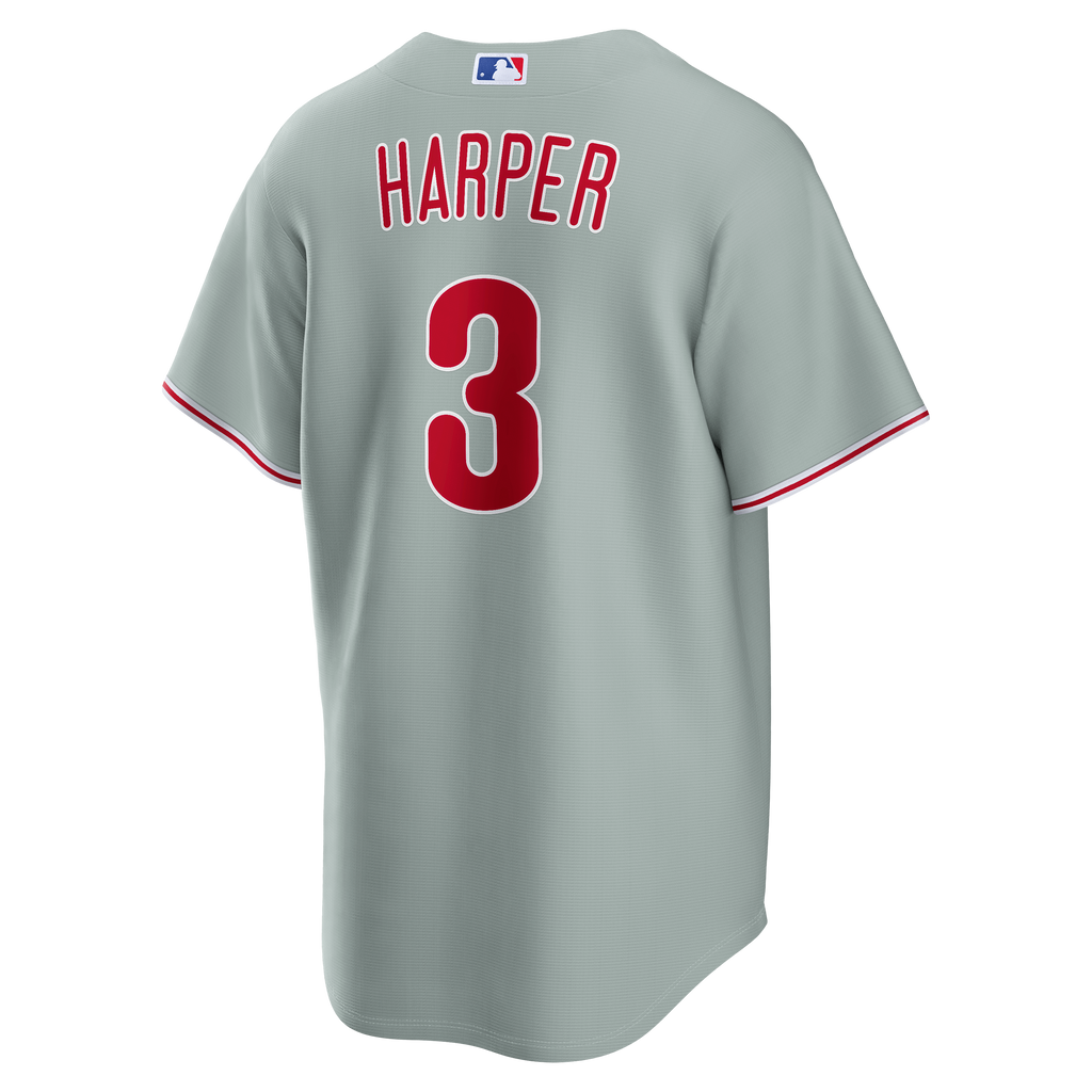 Men's Philadelphia Phillies Bryce Harper Nike Gray Road Replica Jersey - 8