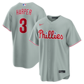 Men's Philadelphia Phillies Bryce Harper Nike Gray Road Replica Jersey