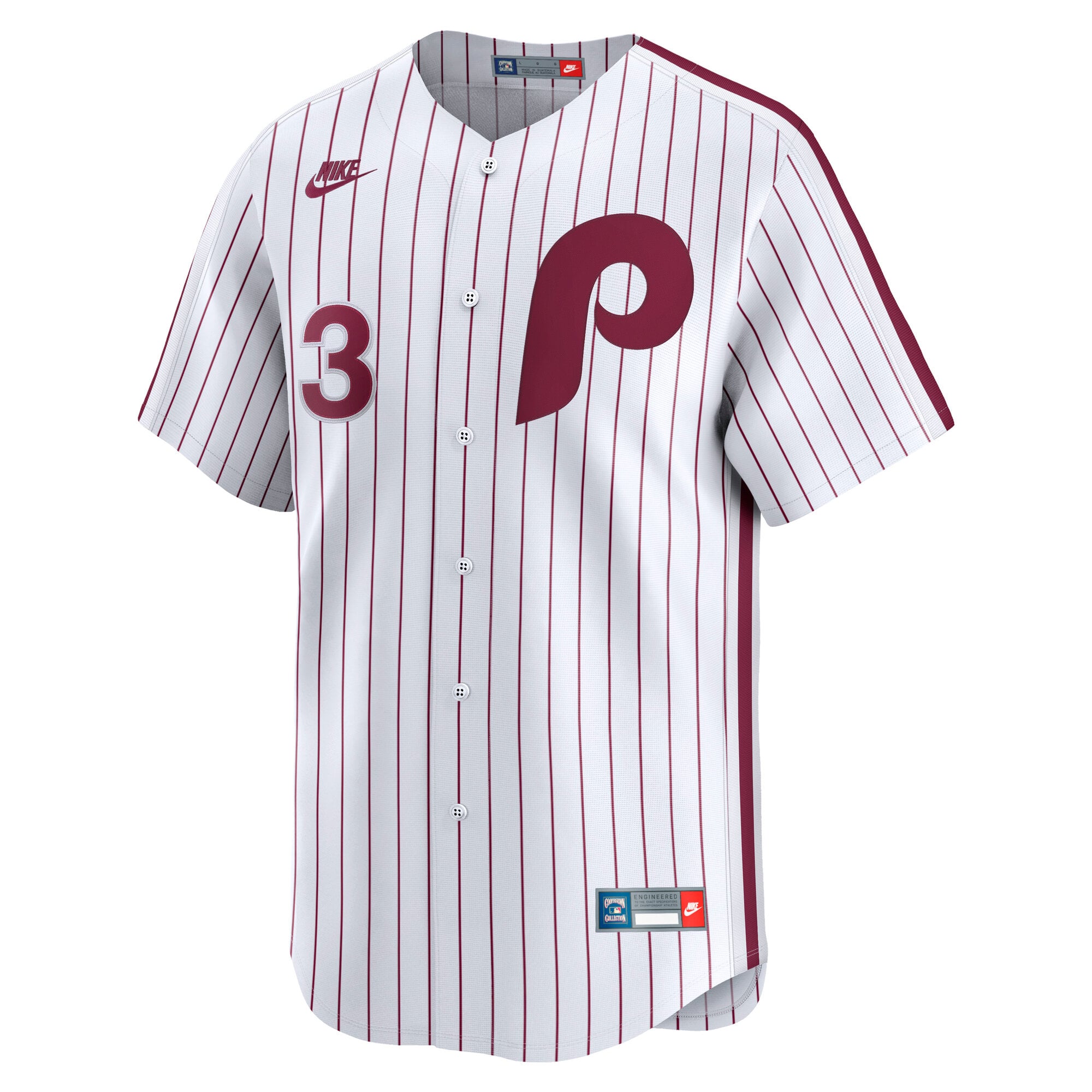 Men's Philadelphia Phillies Bryce Harper Nike White Cooperstown Collection Limited Jersey - 3