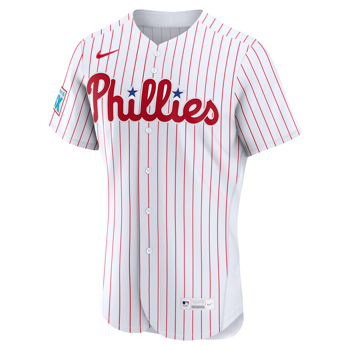 Men's Philadelphia Phillies Bryce Harper Nike White Home Authentic Sponsor Patch Jersey - 3