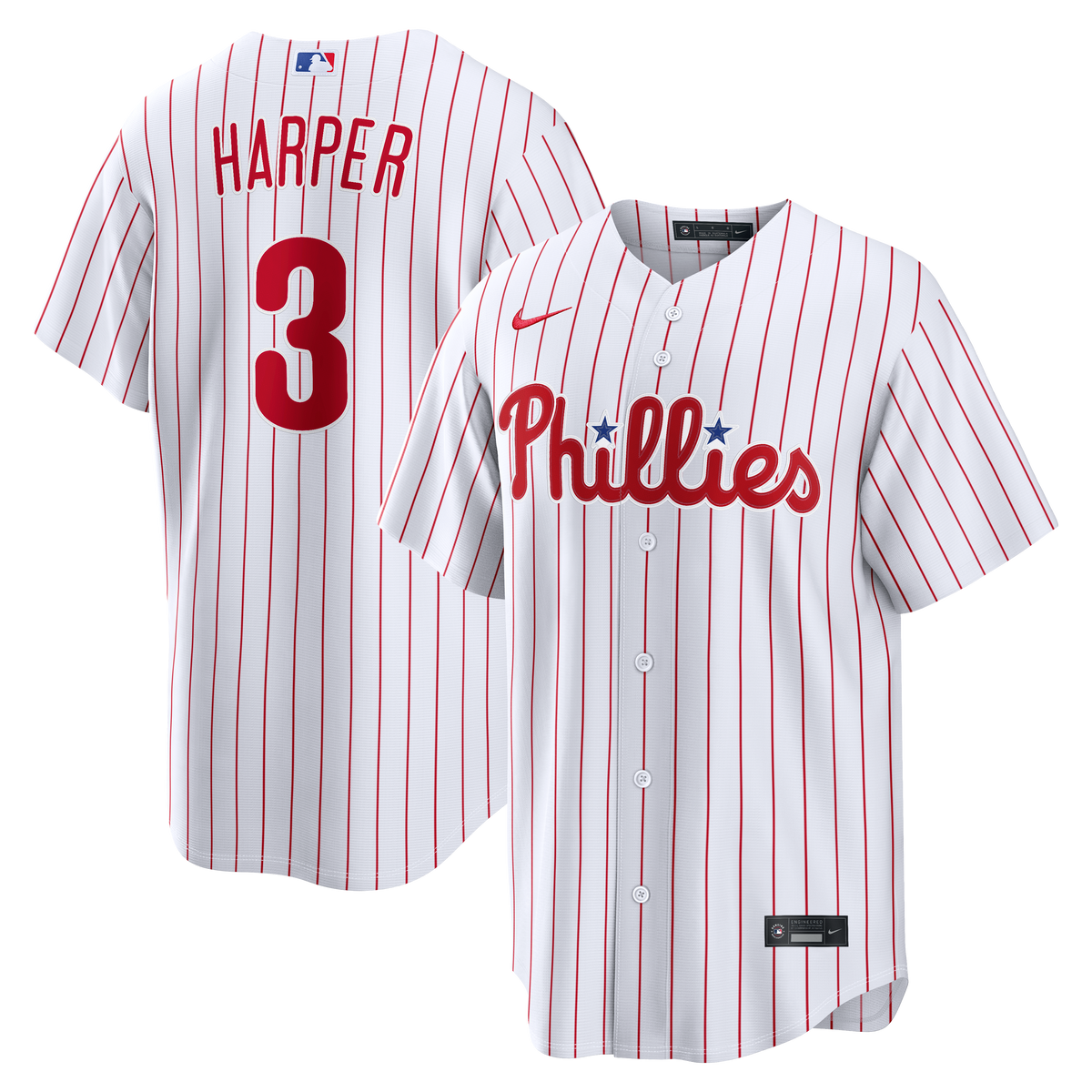 Men's Philadelphia Phillies Bryce Harper Nike White Home Replica Jersey - 2