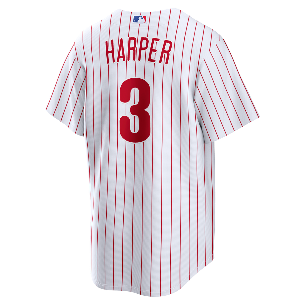 Men's Philadelphia Phillies Bryce Harper Nike White Home Replica Jersey - 4