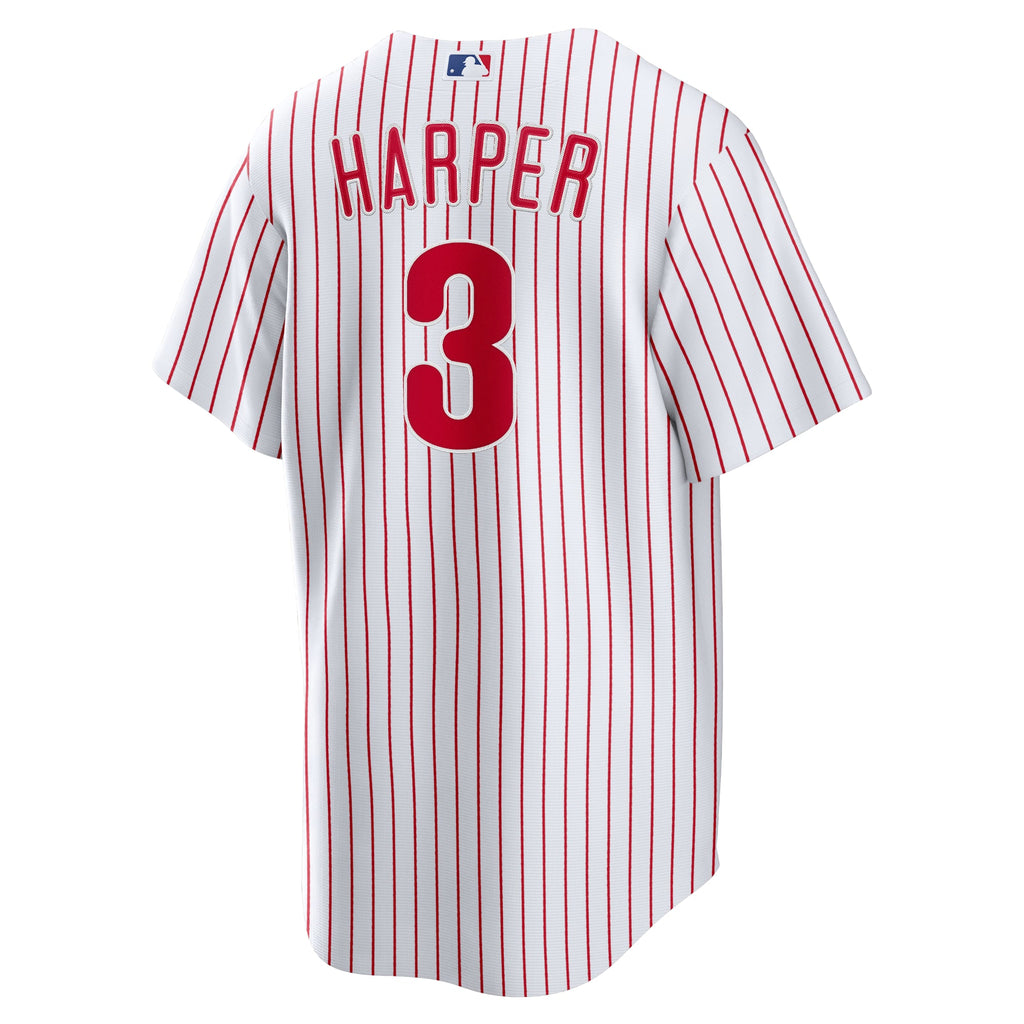 Men's Philadelphia Phillies Bryce Harper Nike White Home Replica Player Name Jersey - 4