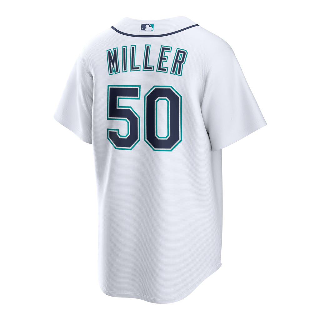 Men's Seattle Mariners Bryce Miller Nike White Home Replica Jersey - 4