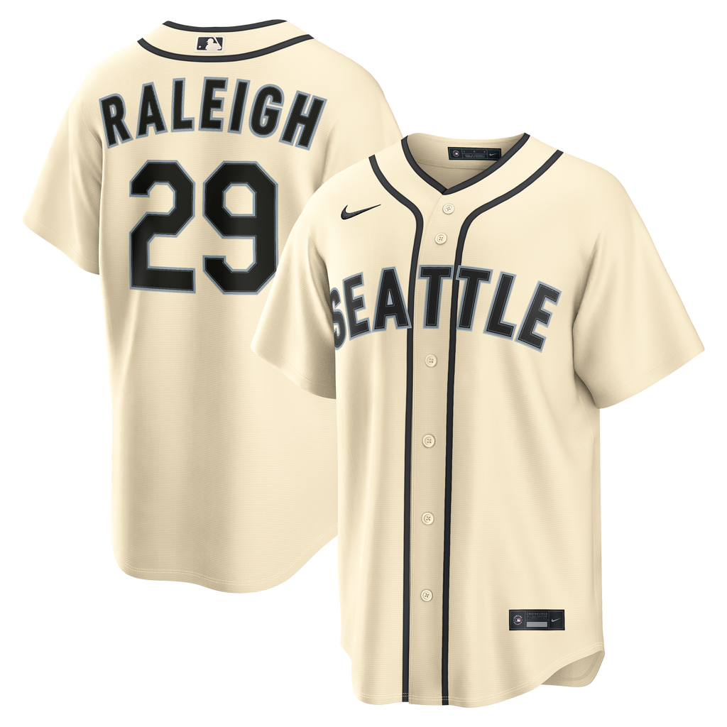 Men's Seattle Mariners Cal Raleigh Nike Cream Alternate Replica Jersey - 2