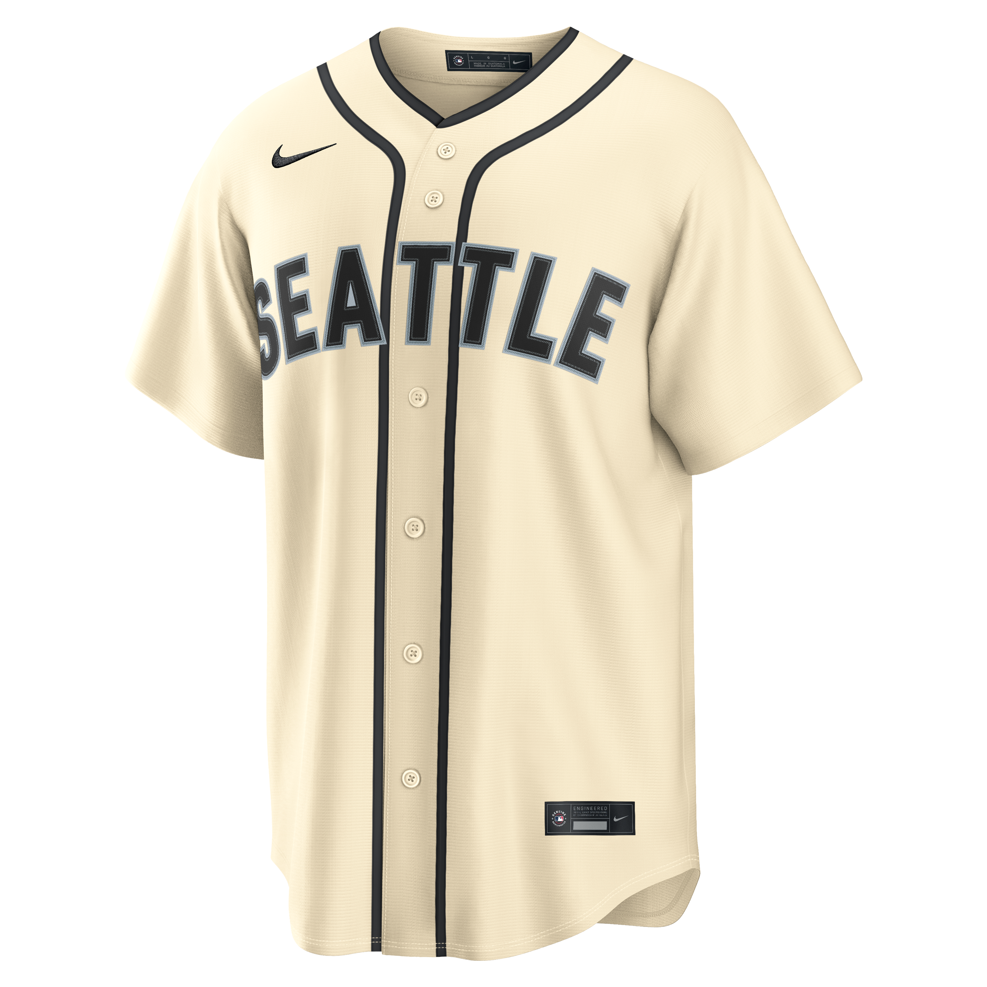 Men's Seattle Mariners Cal Raleigh Nike Cream Alternate Replica Jersey - 3