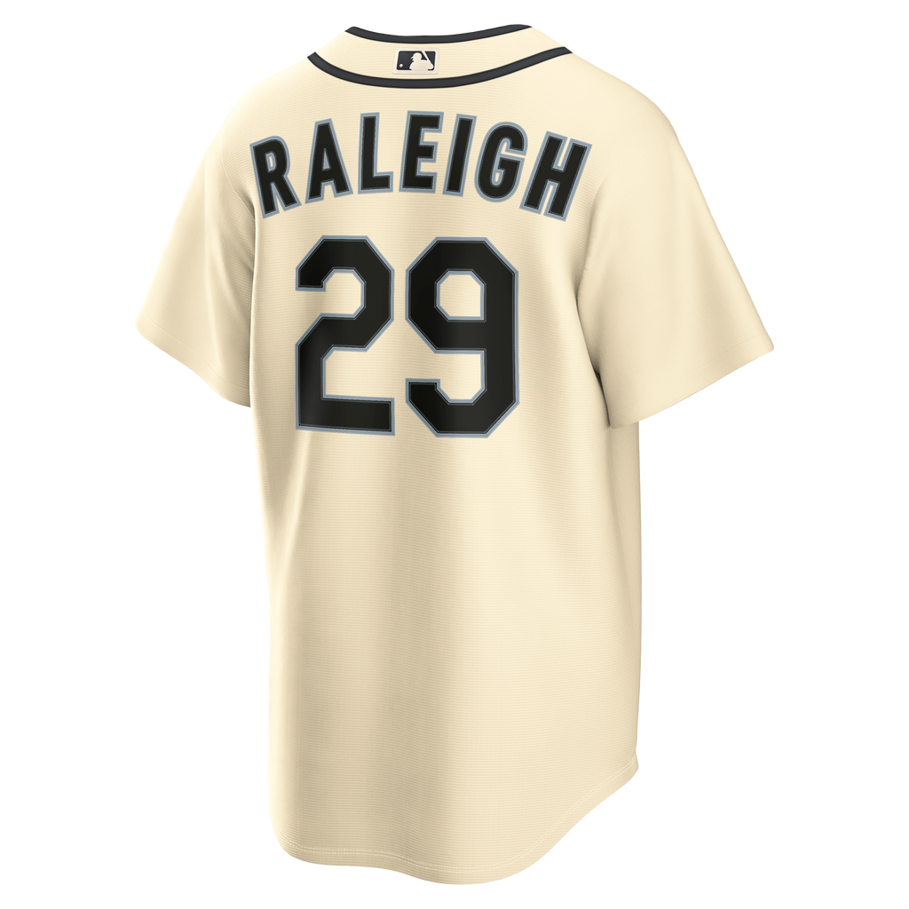 Men's Seattle Mariners Cal Raleigh Nike Cream Alternate Replica Jersey - 4