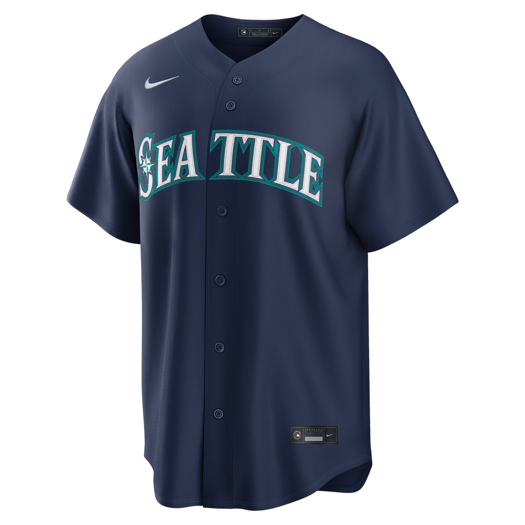 Men's Seattle Mariners Cal Raleigh Nike Navy Road Replica Jersey - 3