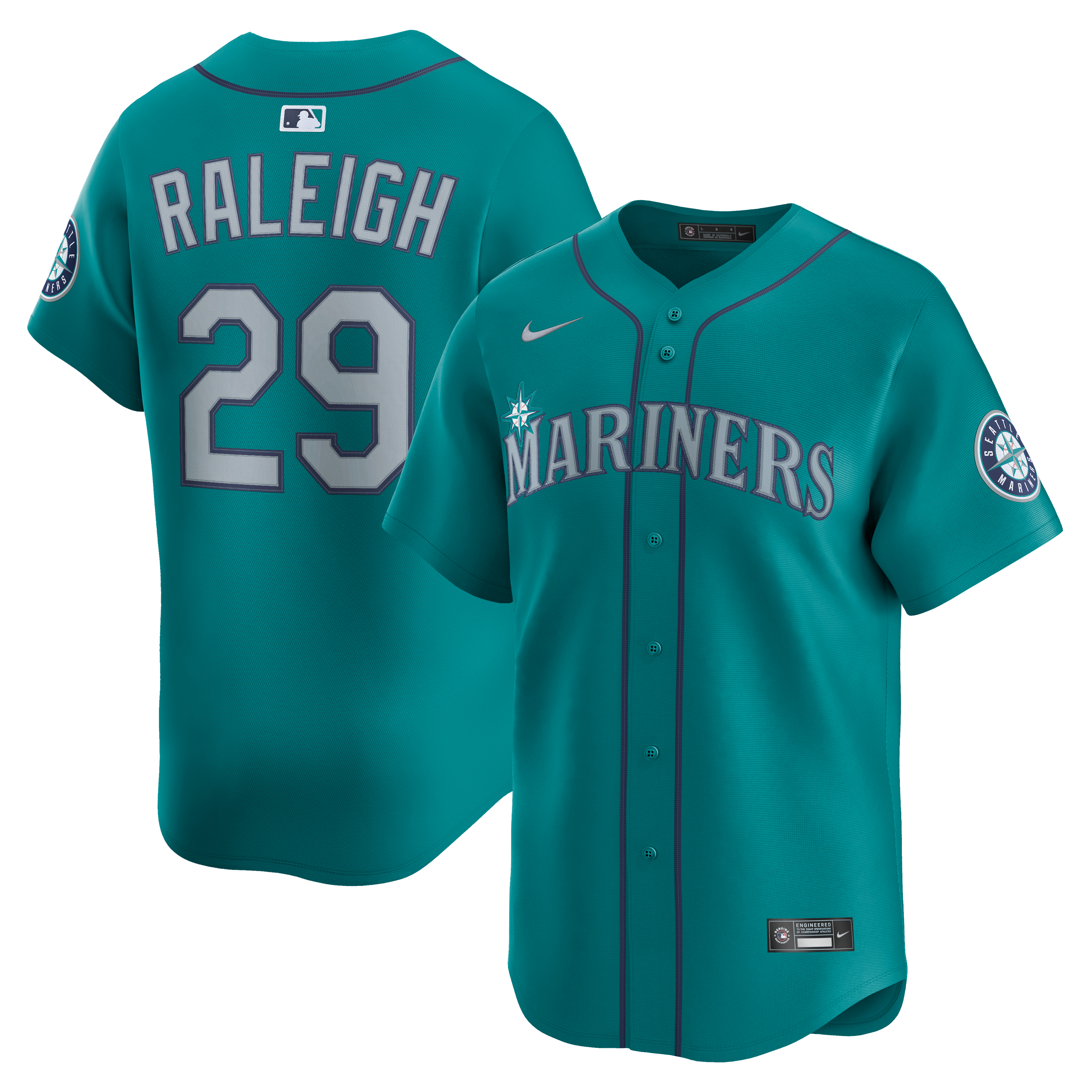 Men's Seattle Mariners Cal Raleigh Nike Teal Alternate Limited Jersey