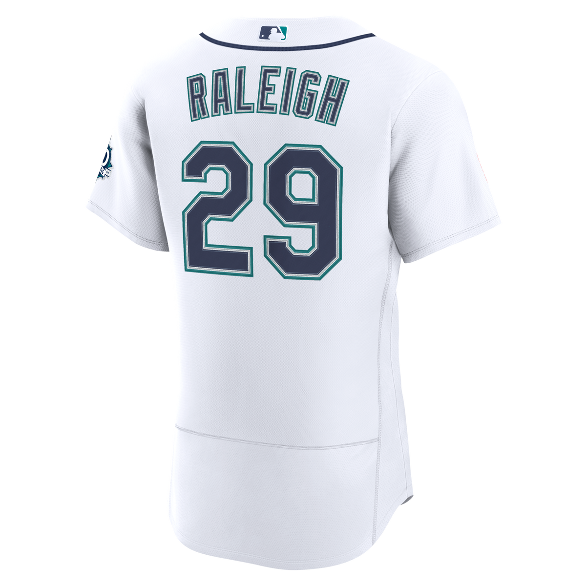 Men's Seattle Mariners Cal Raleigh Nike White Home 50th Season Authentic Jersey - 4