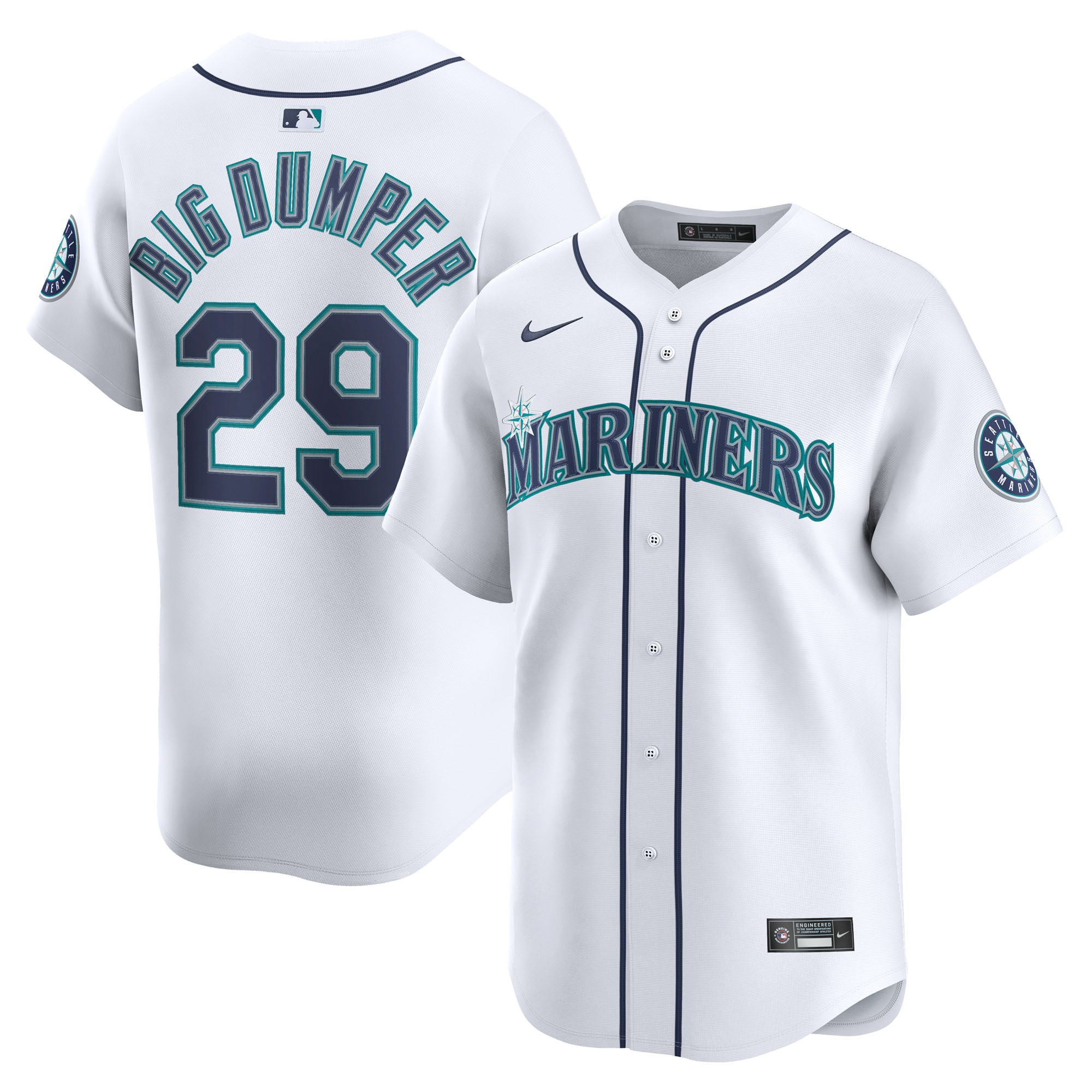 Men's Seattle Mariners Cal Raleigh Nike White Home Limited Player Jersey - 2