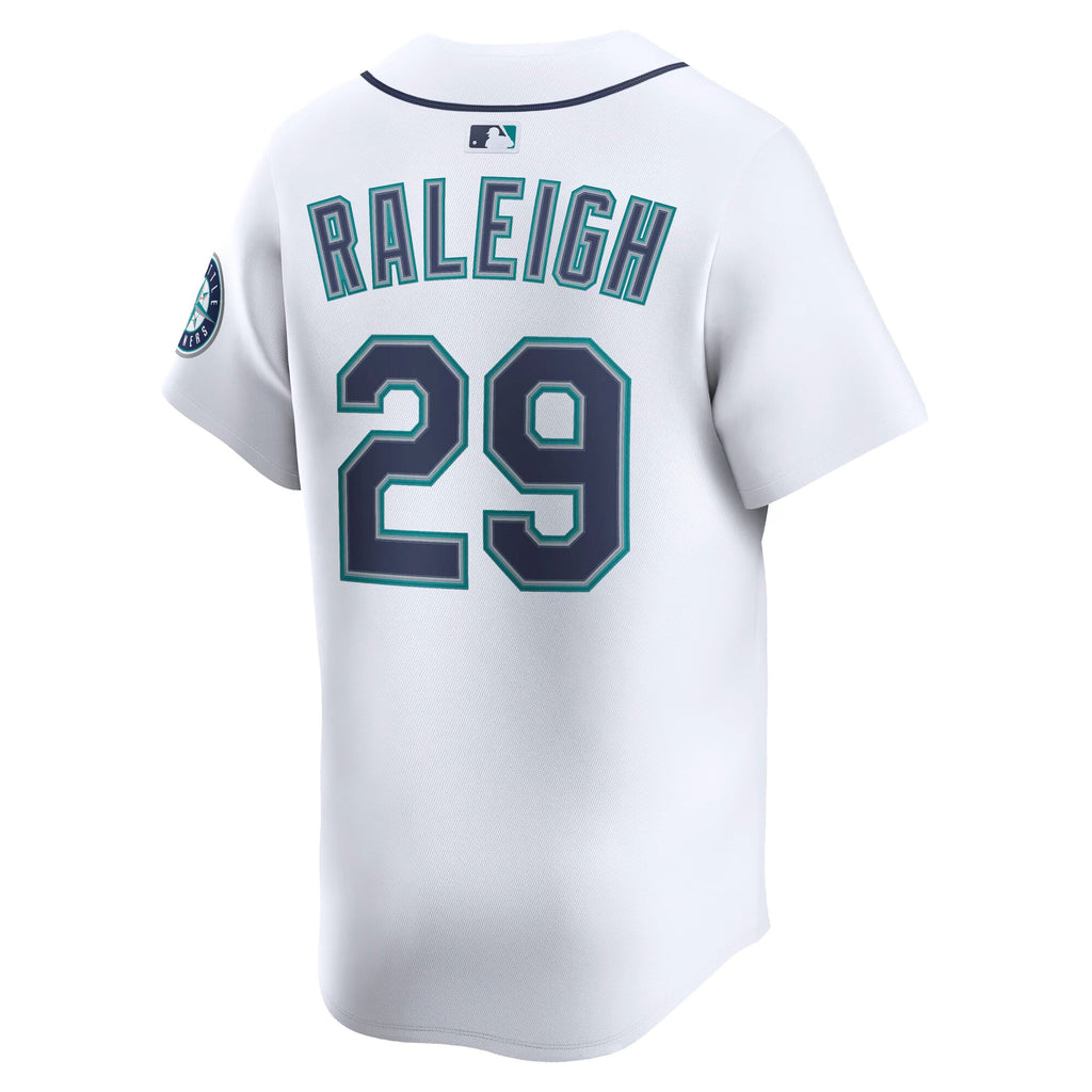 Men's Seattle Mariners Cal Raleigh Nike White Home Limited Player Jersey - 8