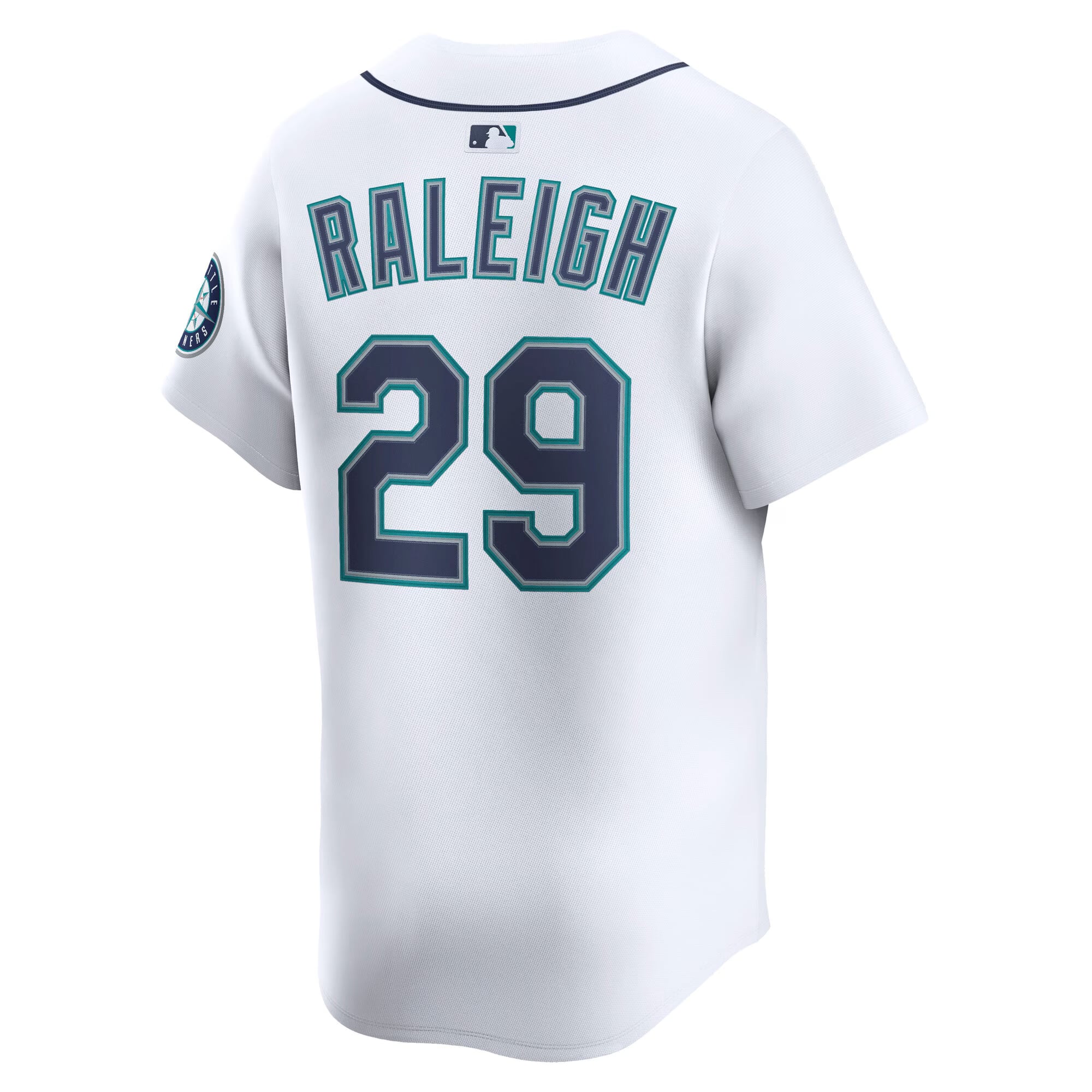 Men's Seattle Mariners Cal Raleigh Nike White Home Limited Player Jersey - 8
