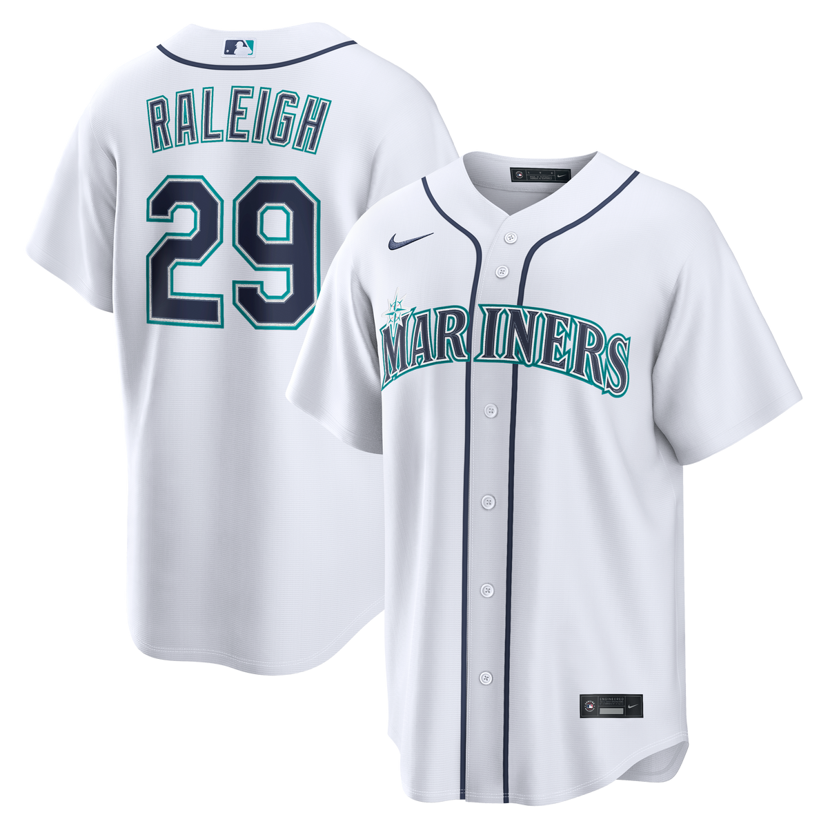 Men's Seattle Mariners Cal Raleigh Nike White Home Replica Jersey - 2