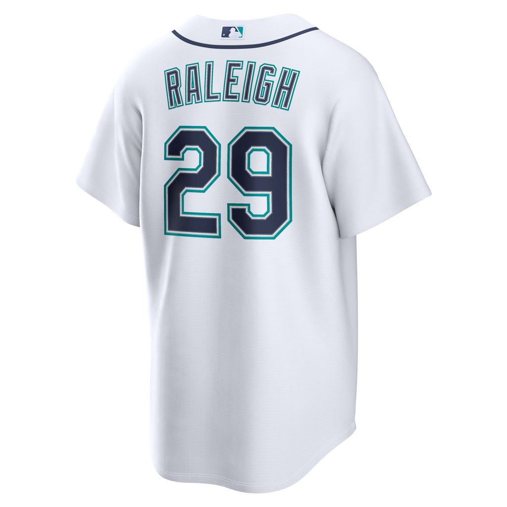 Men's Seattle Mariners Cal Raleigh Nike White Home Replica Jersey - 4