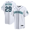 Men's Seattle Mariners Cal Raleigh Nike White Home Stadium 50th Season Patch Jersey