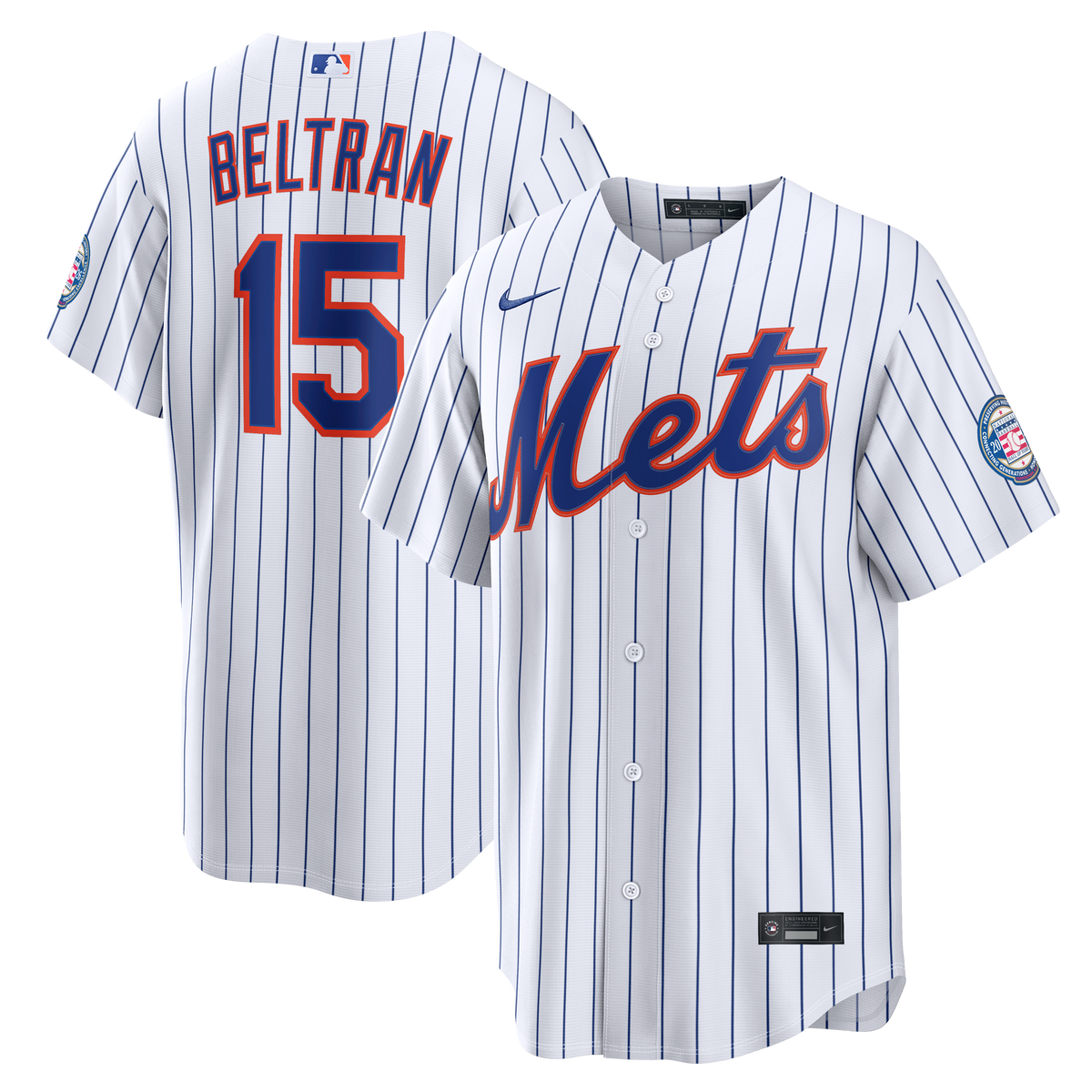 Men's New York Mets Carlos Beltran Nike White Home Replica 2026 Hall of Fame Patch Jersey - 2