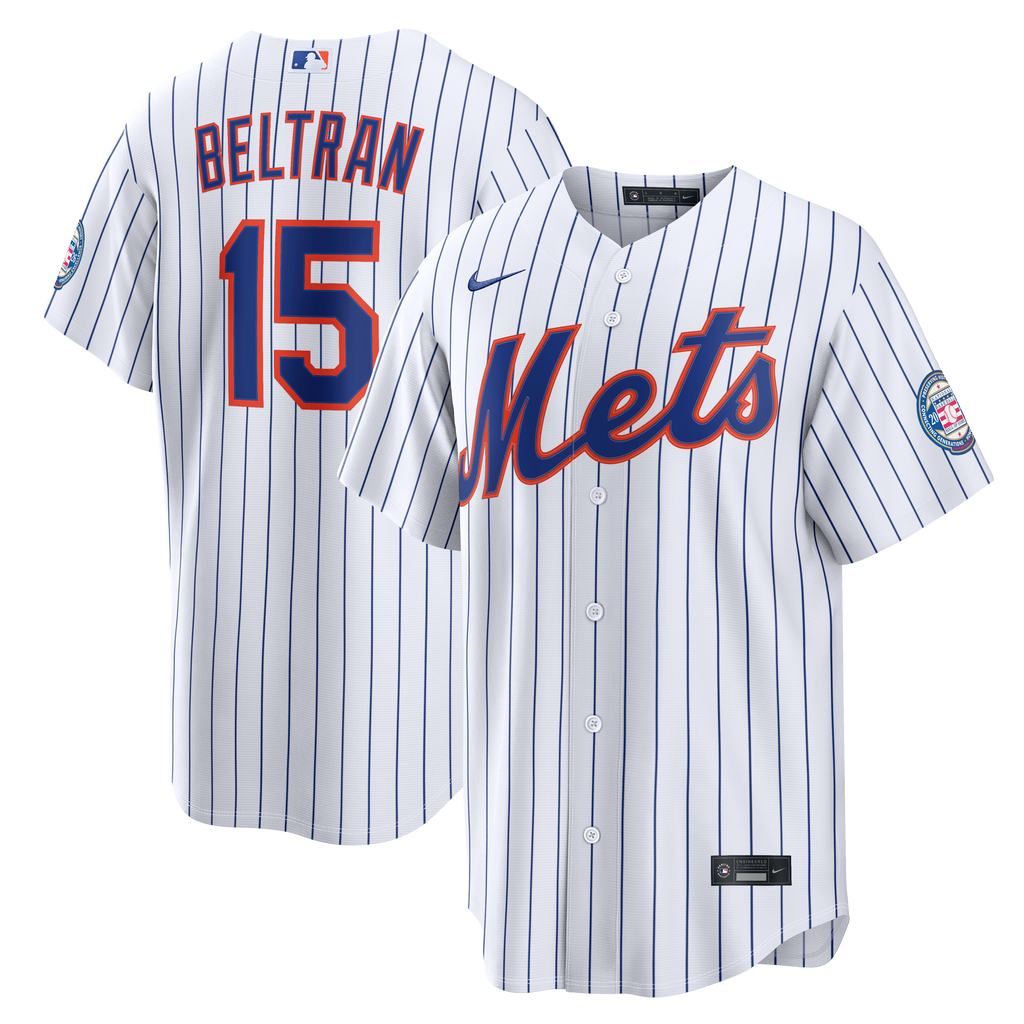 Men's New York Mets Carlos Beltran Nike White Home Replica 2026 Hall of Fame Patch Jersey