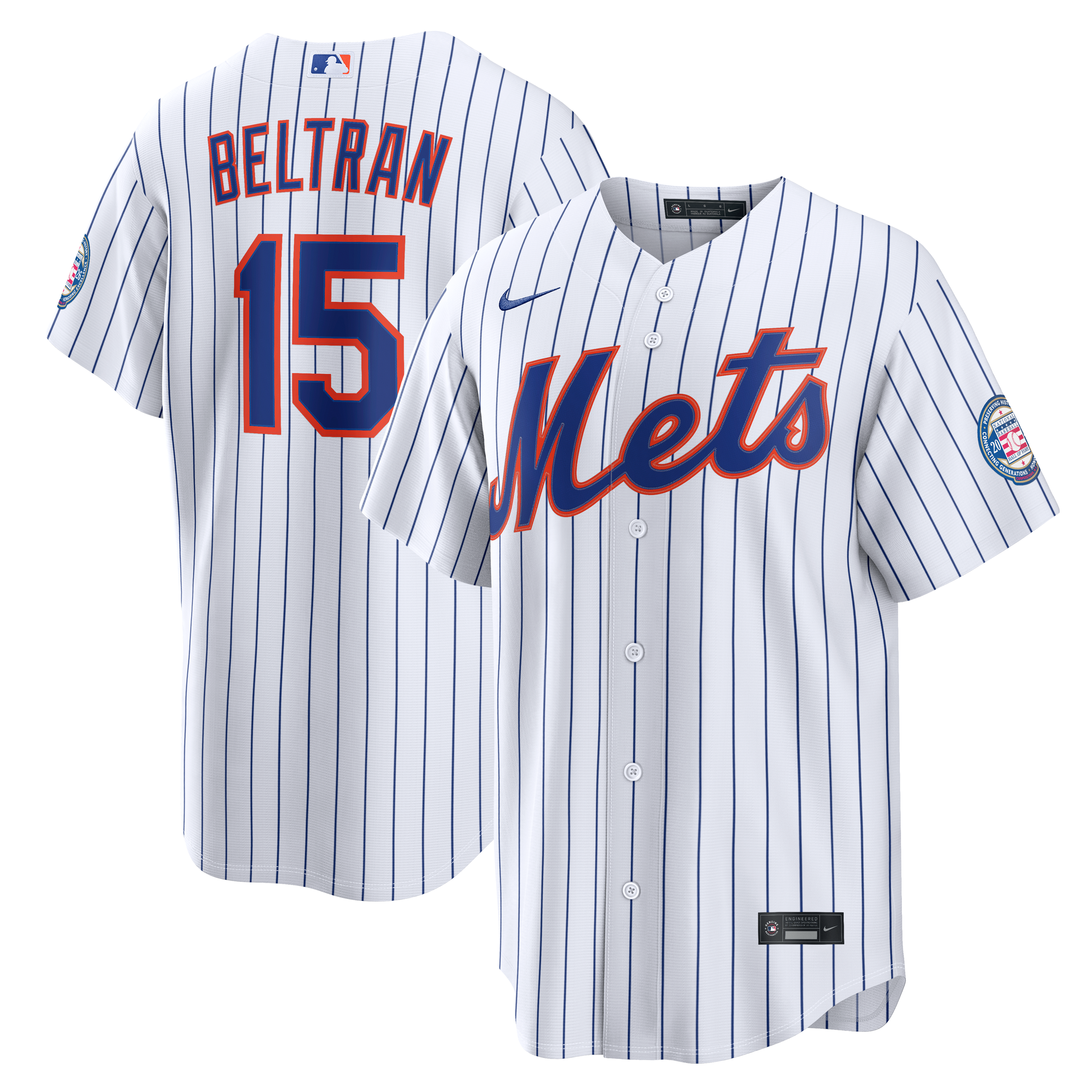 Men's New York Mets Carlos Beltran Nike White Home Replica 2026 Hall of Fame Patch Jersey