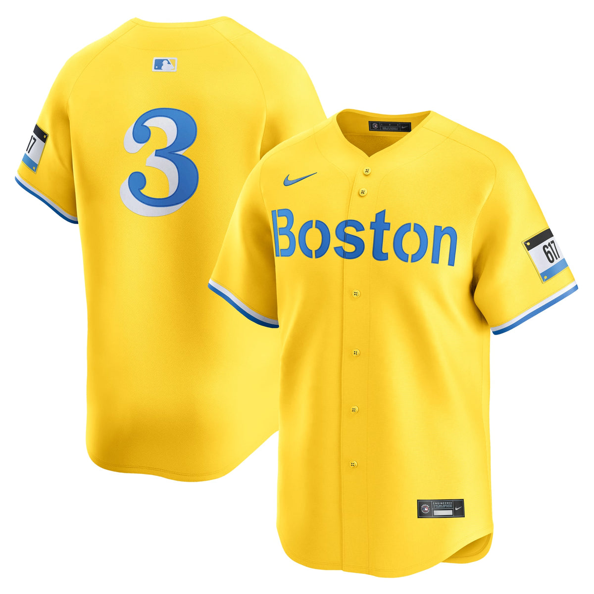 Men's Boston Red Sox Ceddanne Rafaela Nike Gold Alternate Limited Jersey - 2