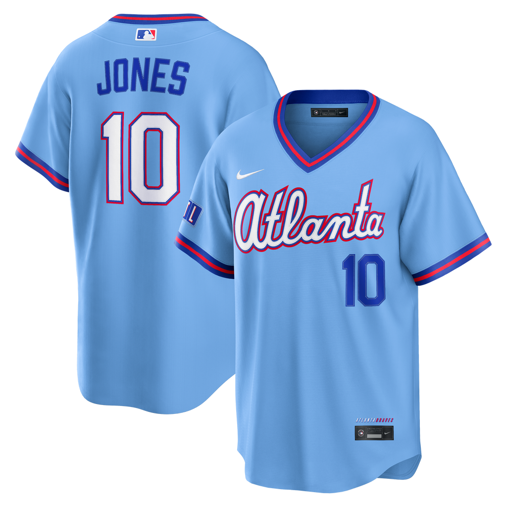 Men's Atlanta Braves Chipper Jones Nike Powder Blue 2026 City Connect Stadium Jersey - 2