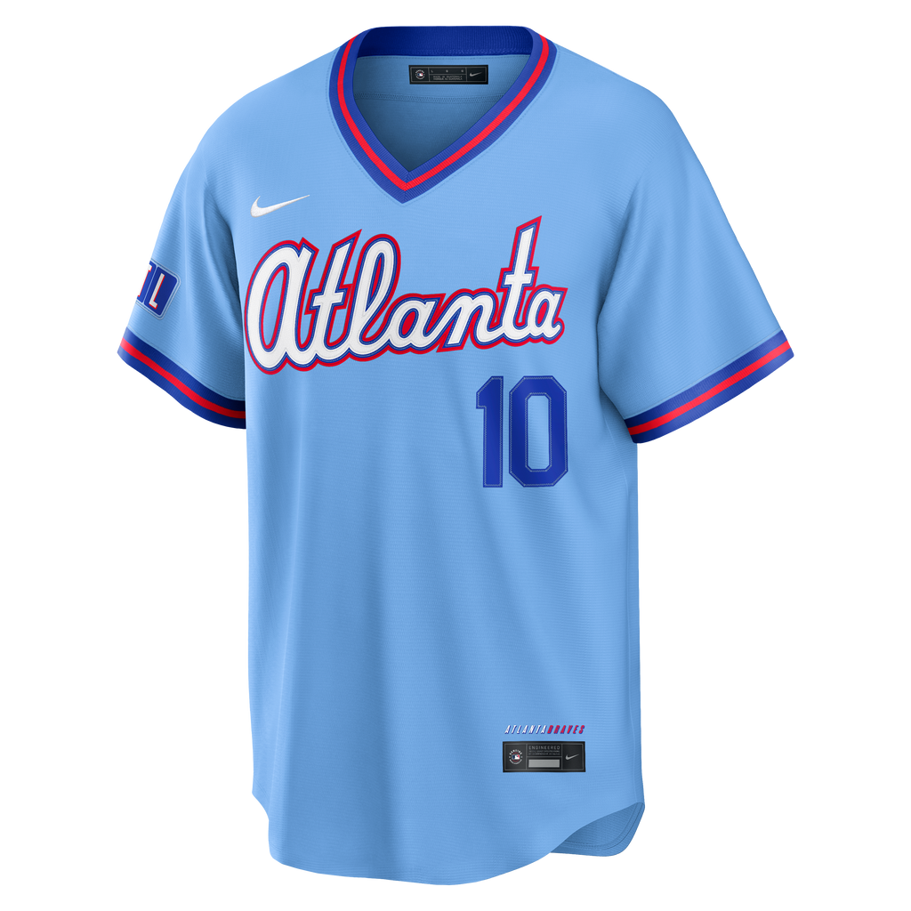 Men's Atlanta Braves Chipper Jones Nike Powder Blue 2026 City Connect Stadium Jersey - 3