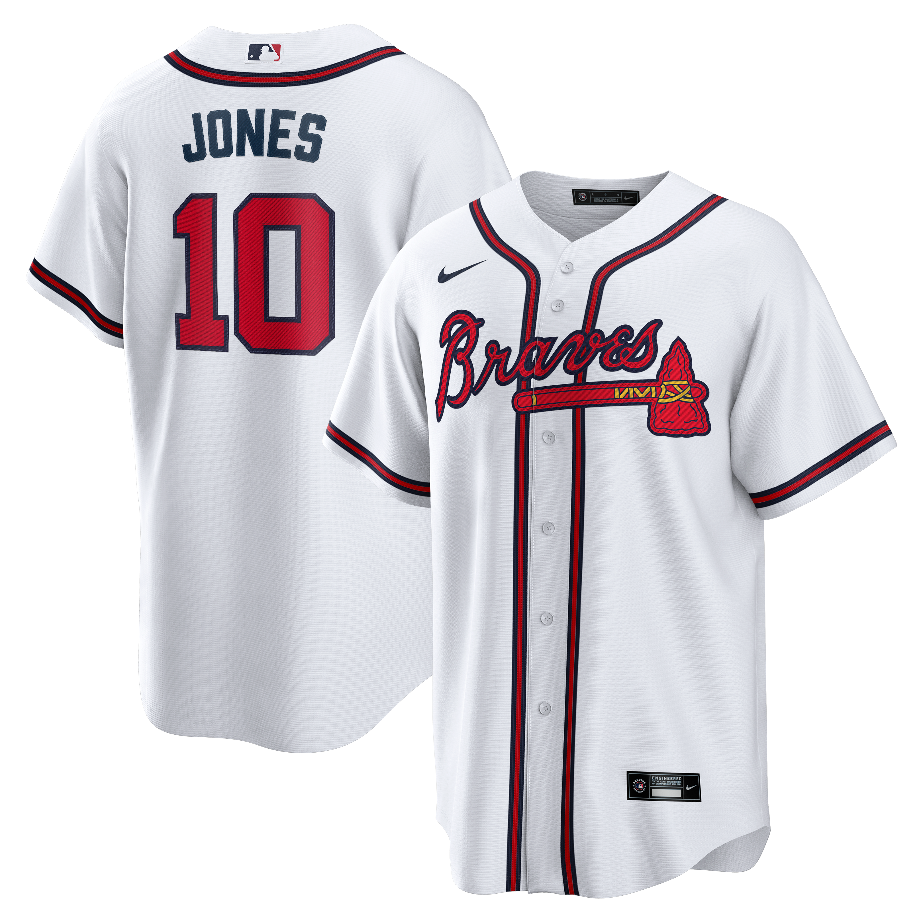 Men's Atlanta Braves Chipper Jones Nike White Home Retired Player Replica Jersey - 2