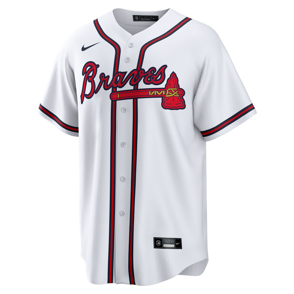 Men's Atlanta Braves Chipper Jones Nike White Home Retired Player Replica Jersey - 3