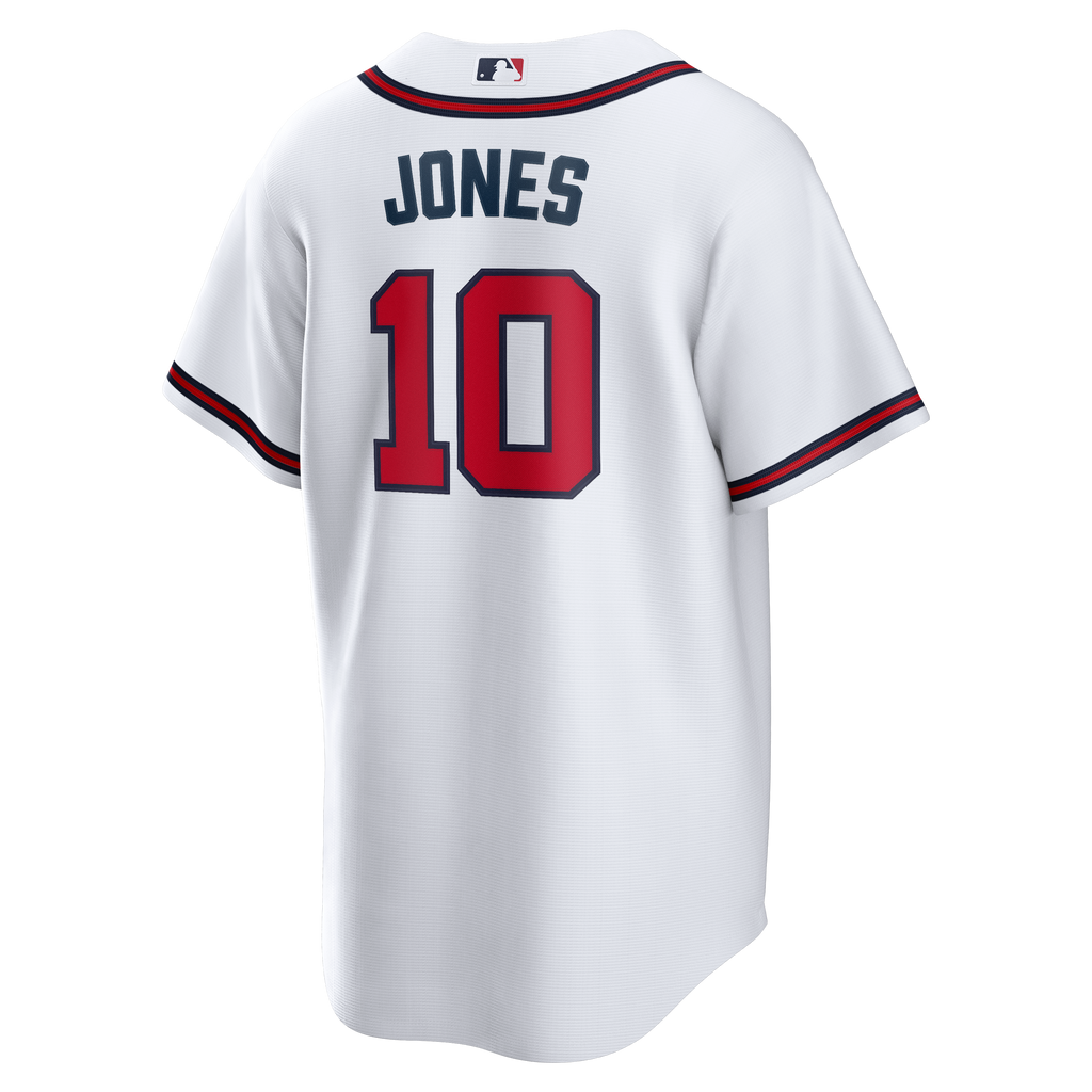 Men's Atlanta Braves Chipper Jones Nike White Home Retired Player Replica Jersey - 4
