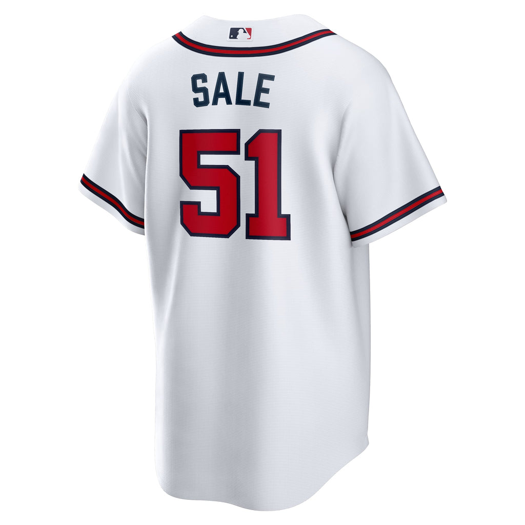 Men's Atlanta Braves Chris Sale Nike White Home Replica Jersey - 4