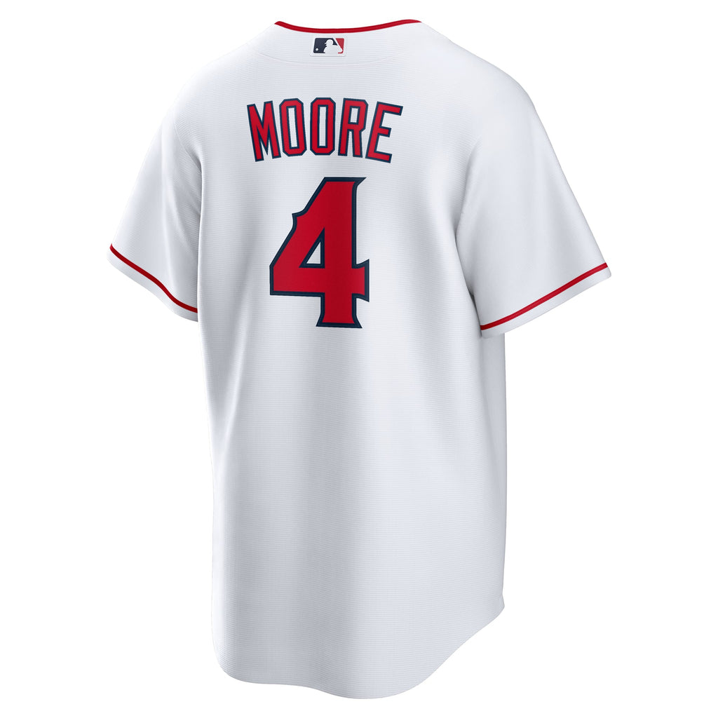 Men's Los Angeles Angels Christian Moore Nike White Home Replica Jersey - 4