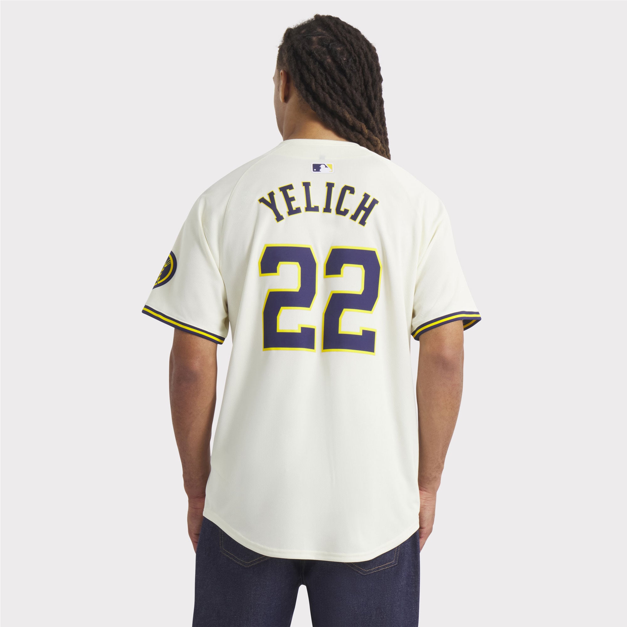 Men's Milwaukee Brewers Christian Yelich Nike Cream Home Limited Player Jersey - 6