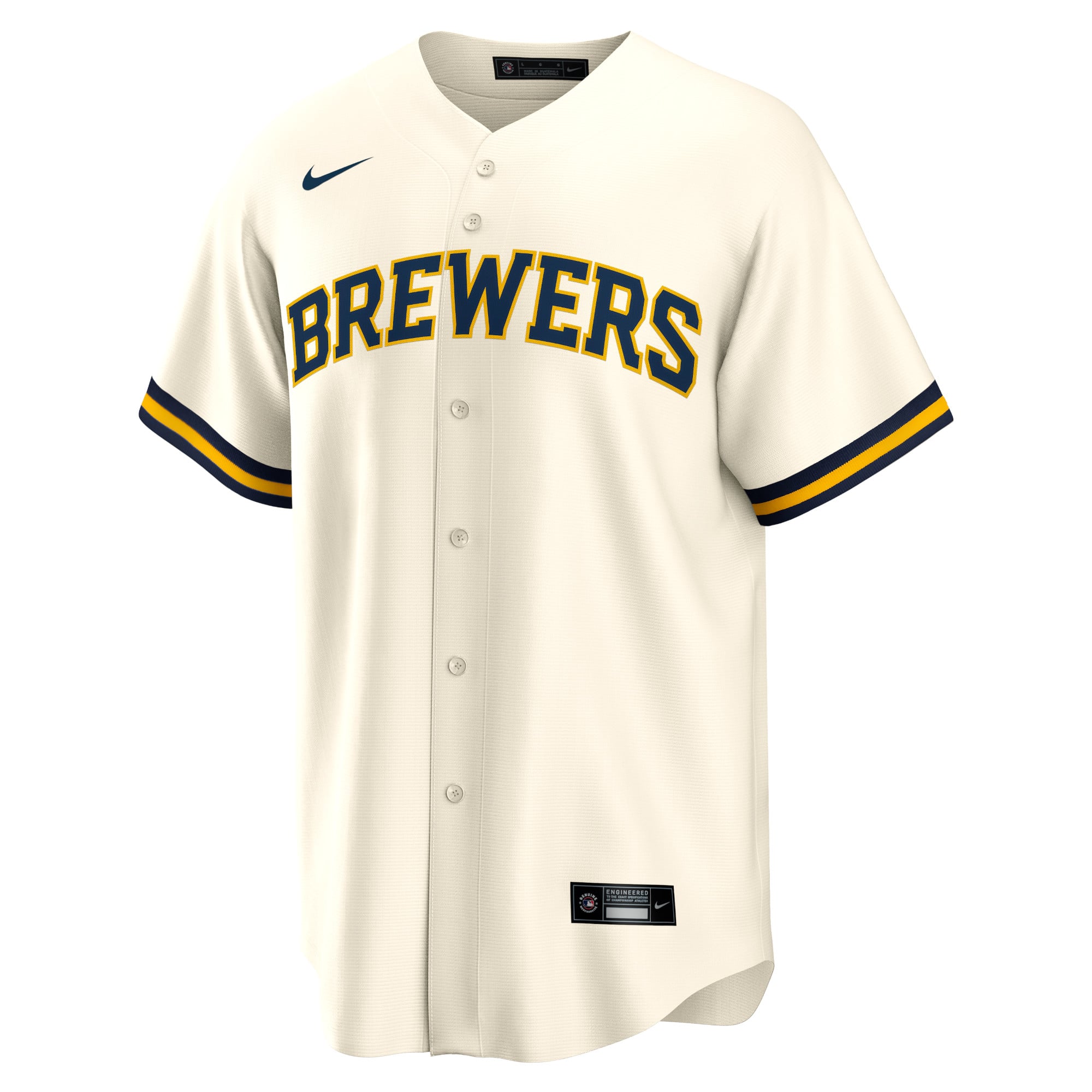 Men's Milwaukee Brewers Christian Yelich Nike Cream Home Replica Player Jersey - 3