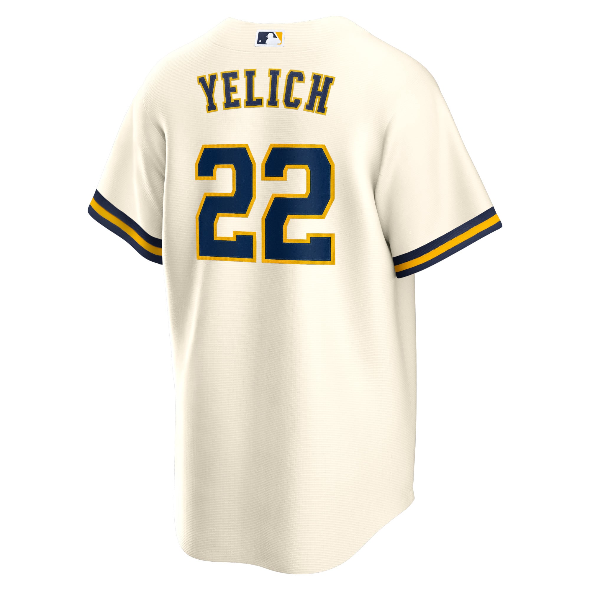 Men's Milwaukee Brewers Christian Yelich Nike Cream Home Replica Player Jersey - 4
