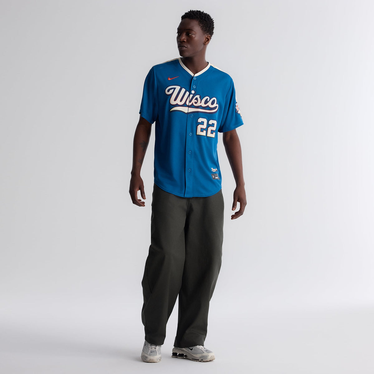 Men's Milwaukee Brewers Christian Yelich Nike Mineral Blue 2026 City Connect Stadium Jersey - 7