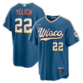 Men's Milwaukee Brewers Christian Yelich Nike Mineral Blue 2026 City Connect Stadium Jersey