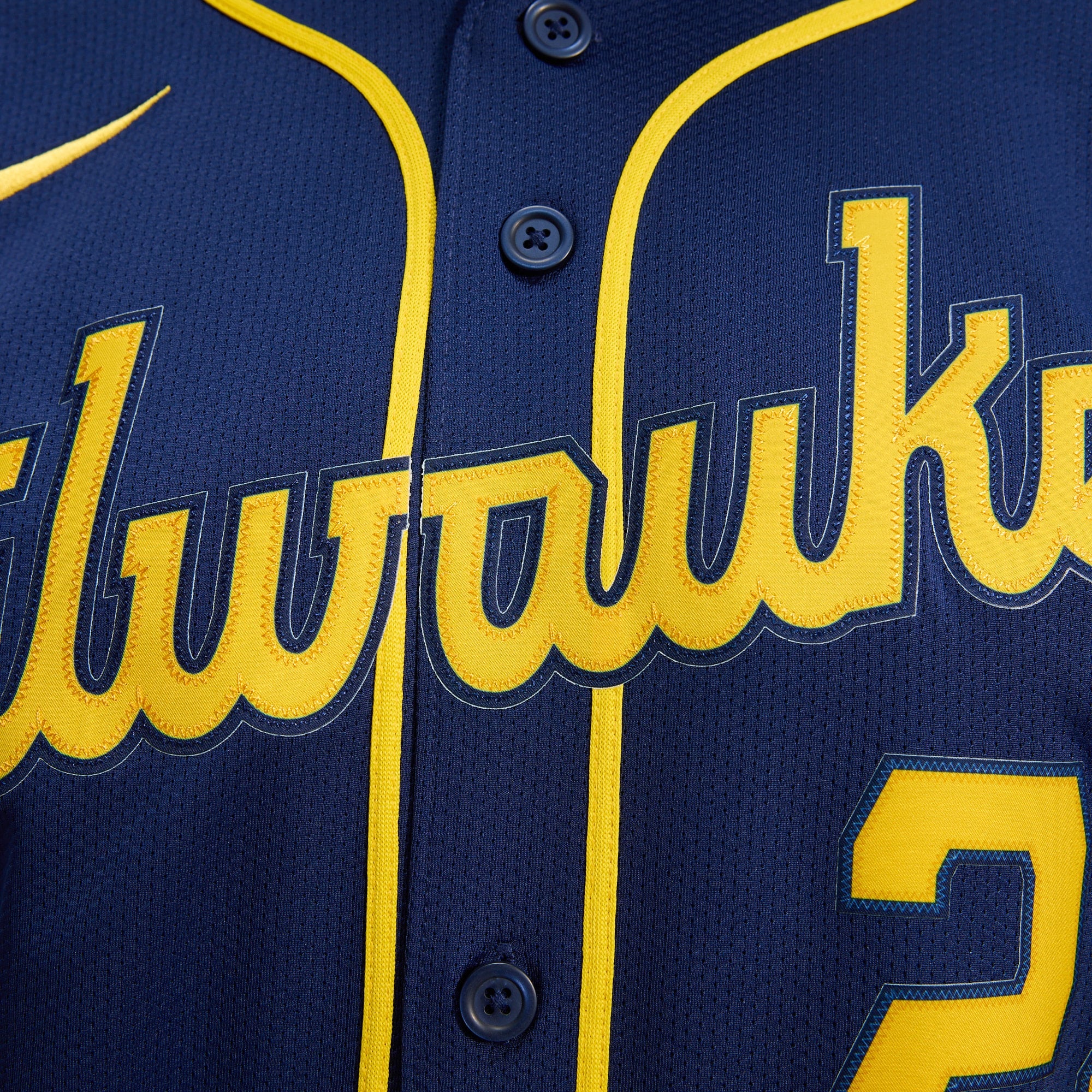 Men's Milwaukee Brewers Christian Yelich Nike Navy Alternate Limited Jersey - 12
