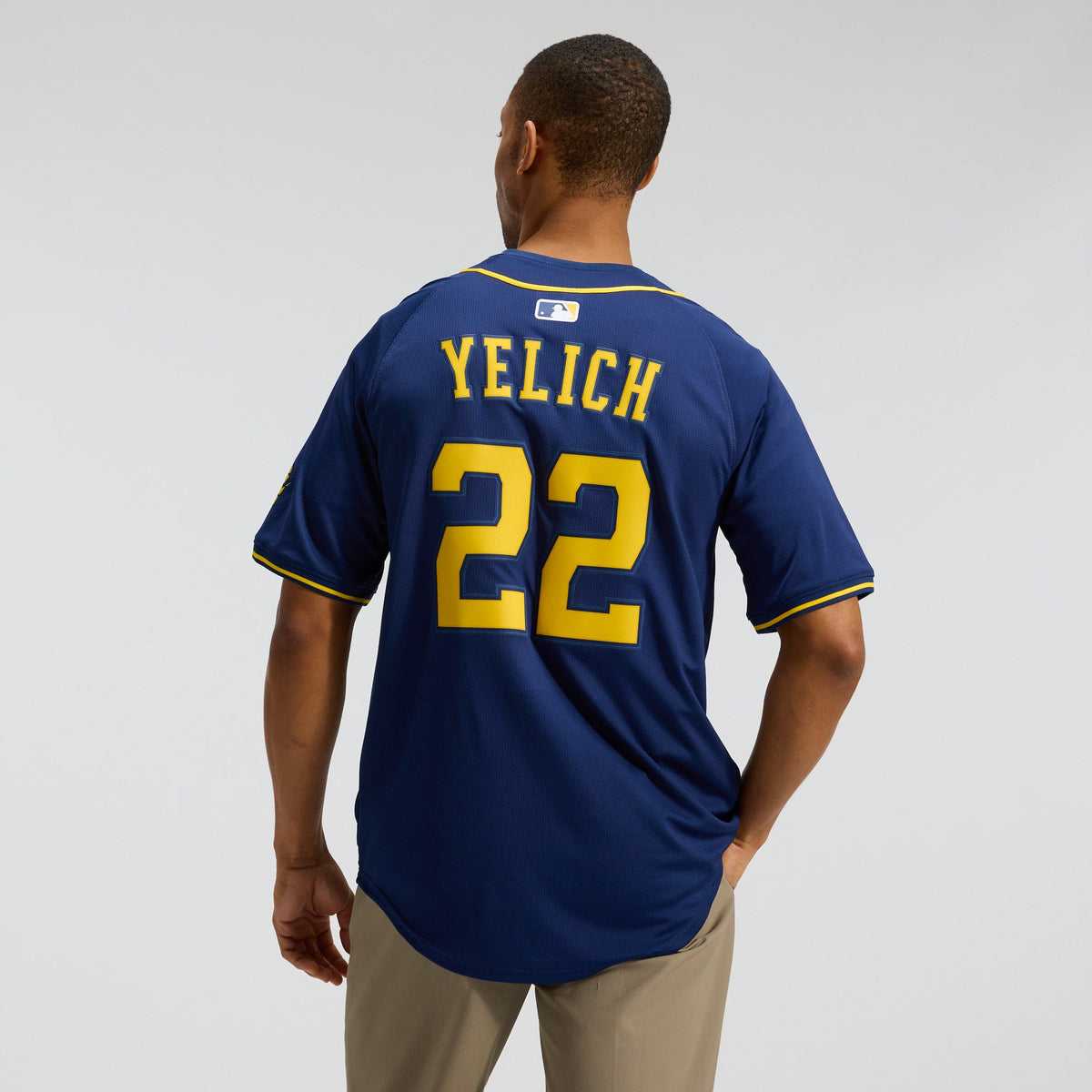 Men's Milwaukee Brewers Christian Yelich Nike Navy Alternate Limited Jersey - 4