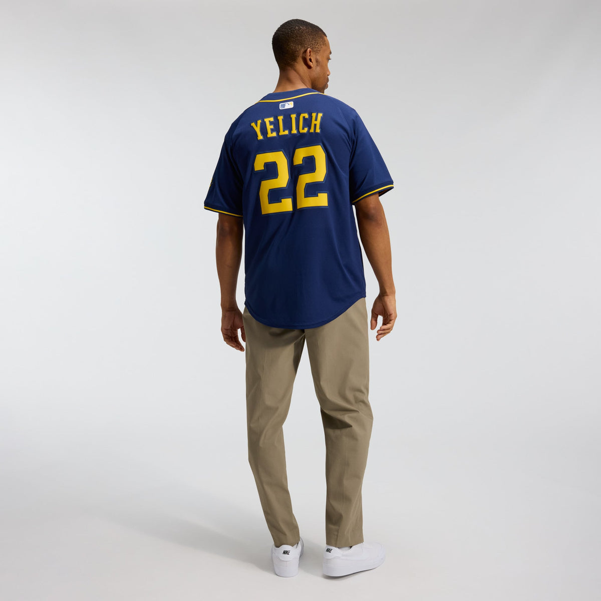 Men's Milwaukee Brewers Christian Yelich Nike Navy Alternate Limited Jersey - 6