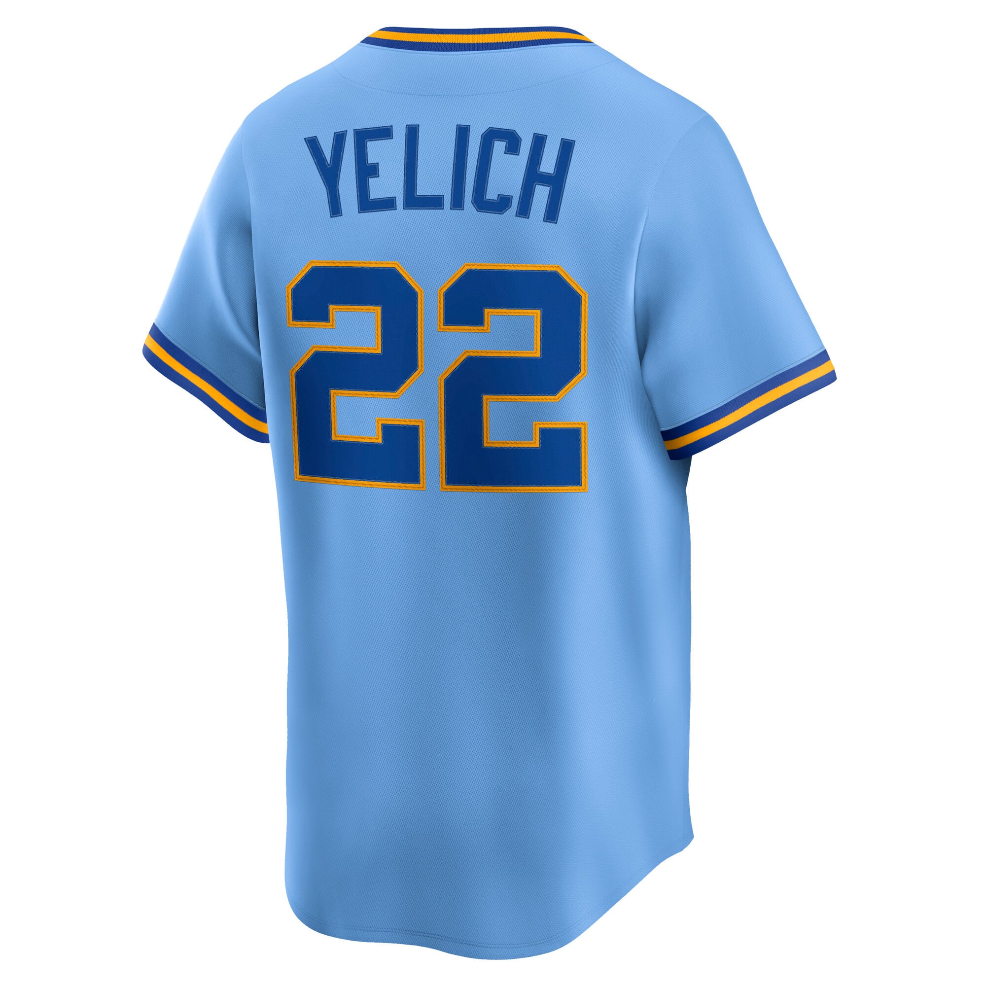 Men's Milwaukee Brewers Christian Yelich Nike Powder Blue Cooperstown Collection Limited Jersey - 4